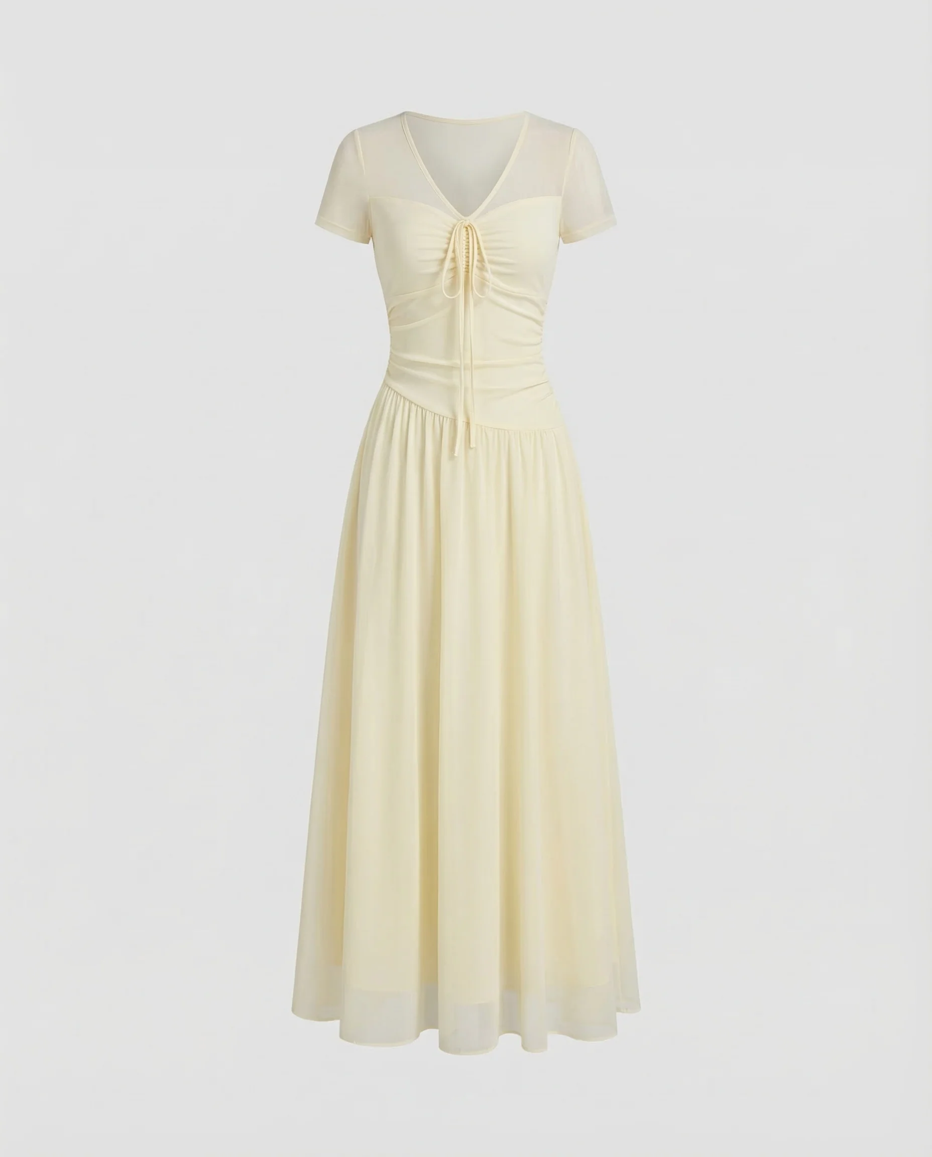 Damen Mesh Maxikleid V Ausschnitt - Image 5