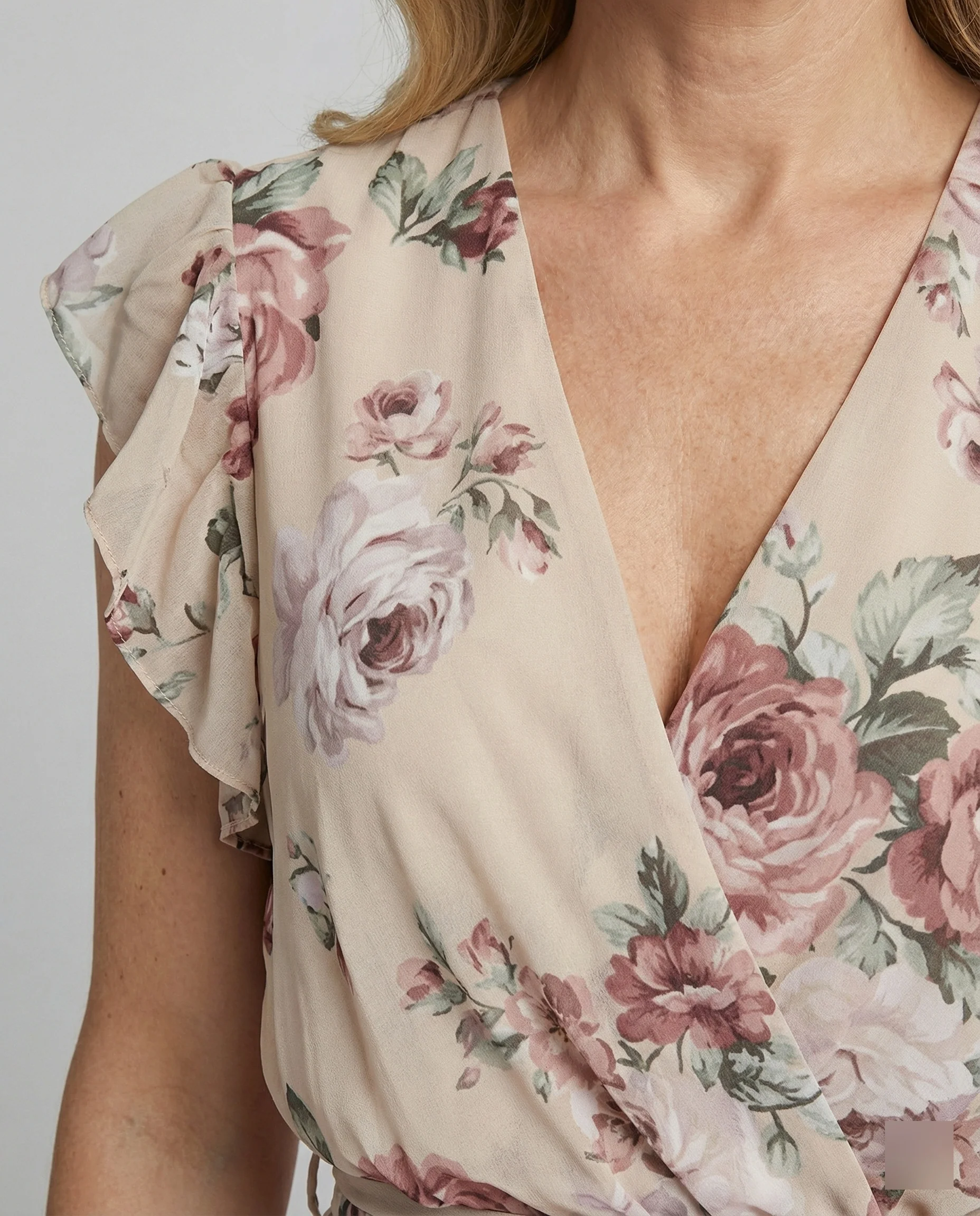 Damen Freizeitkleid Wickel mit Plissee - Image 4