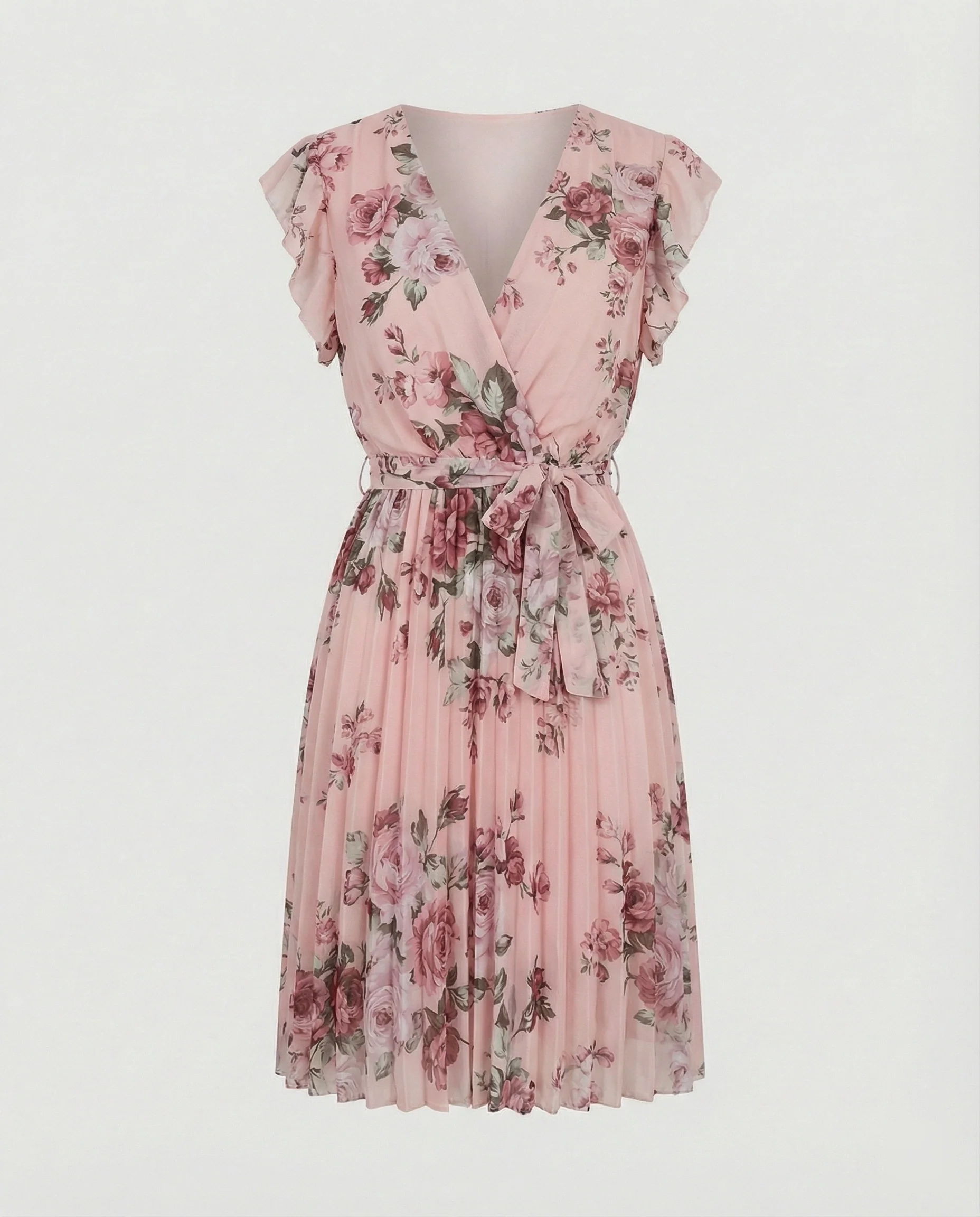 Damen Freizeitkleid Wickel mit Plissee - Image 6
