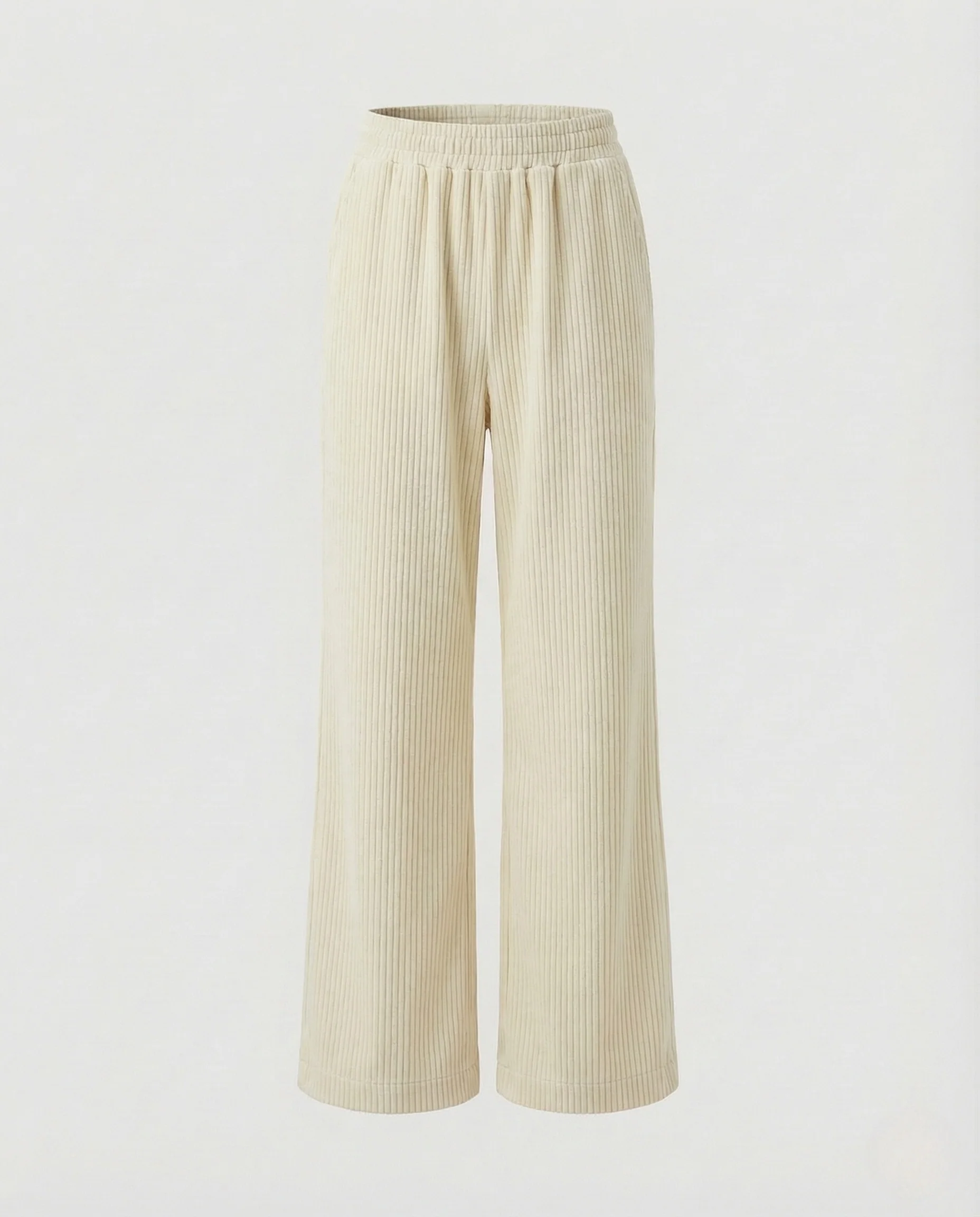 Damen Cordhose Gerippt High Waist Weites Bein - Image 6
