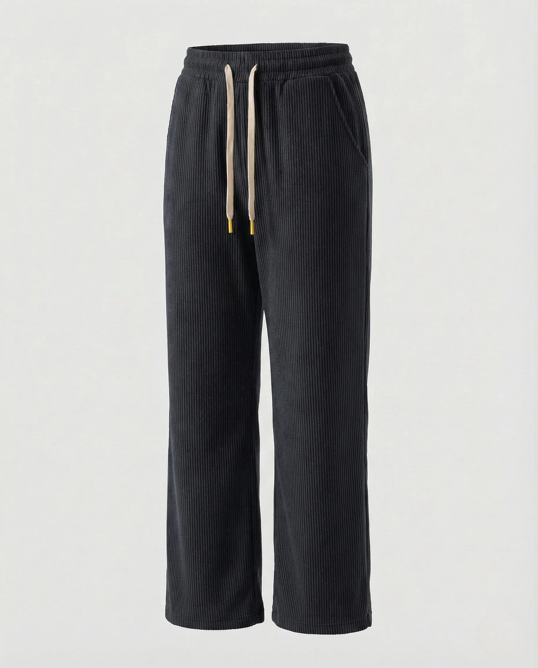 Damen Freizeithose Gerippt Elastischer Bund Tunnelzug Taschen - Image 6