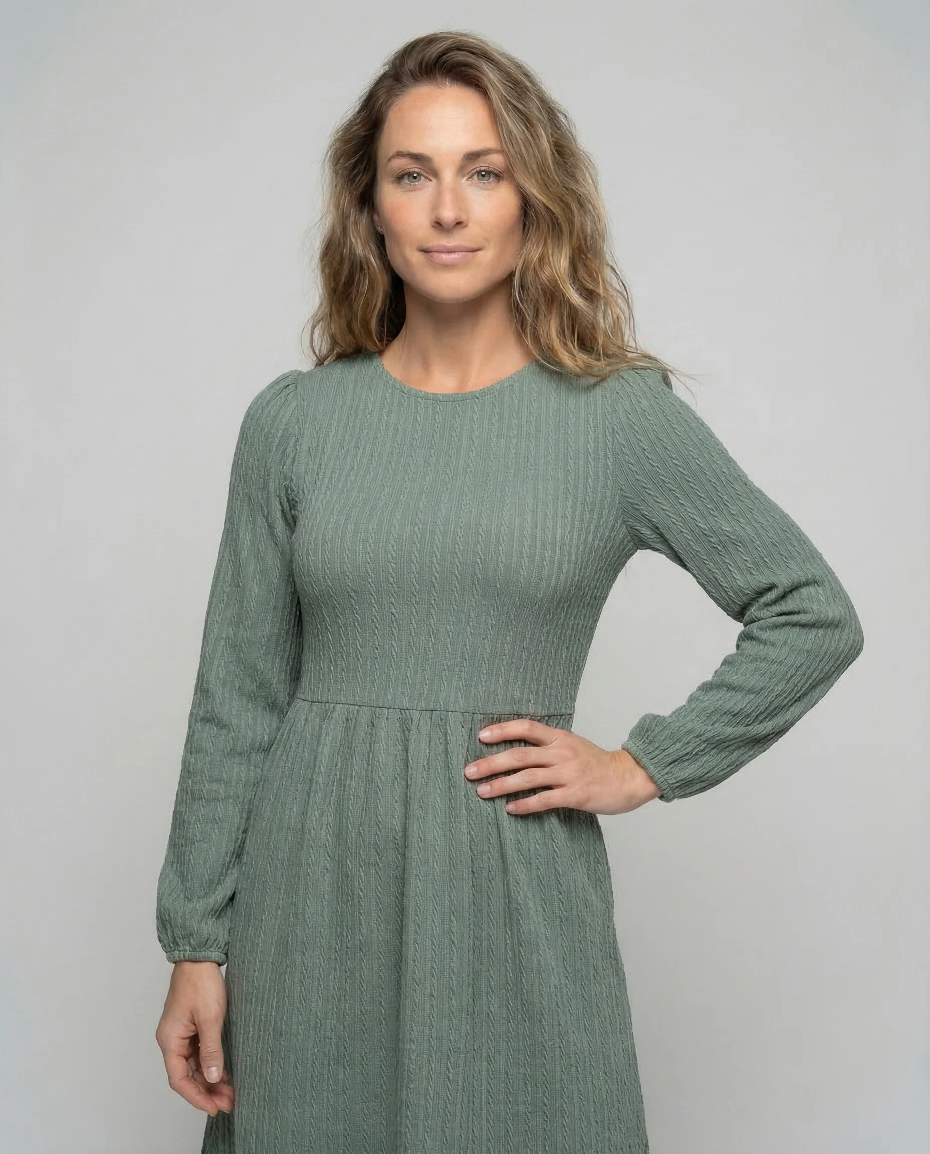 Freizeitkleid Damen Strickkleid A-Linie - Image 2