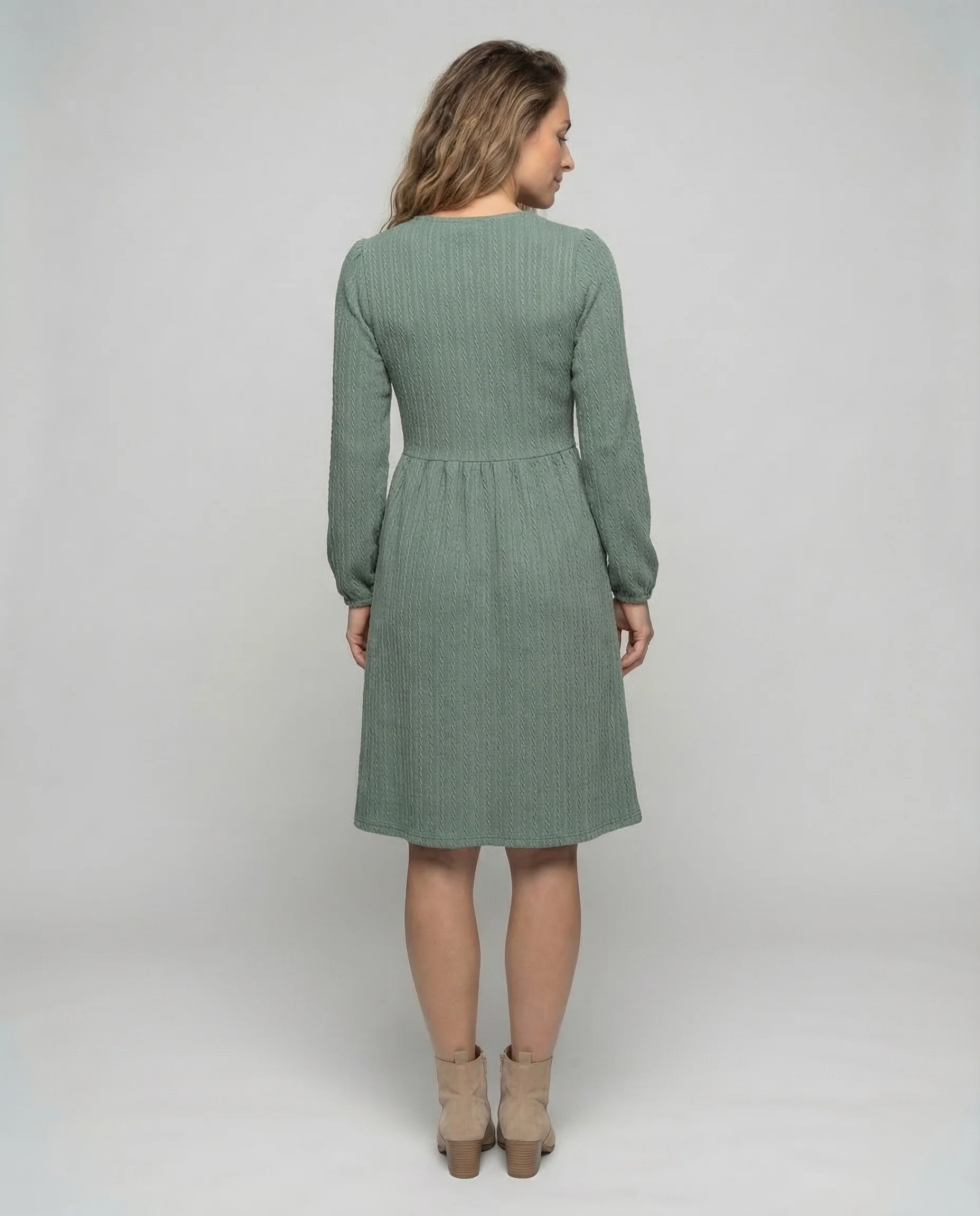 Freizeitkleid Damen Strickkleid A-Linie - Image 4