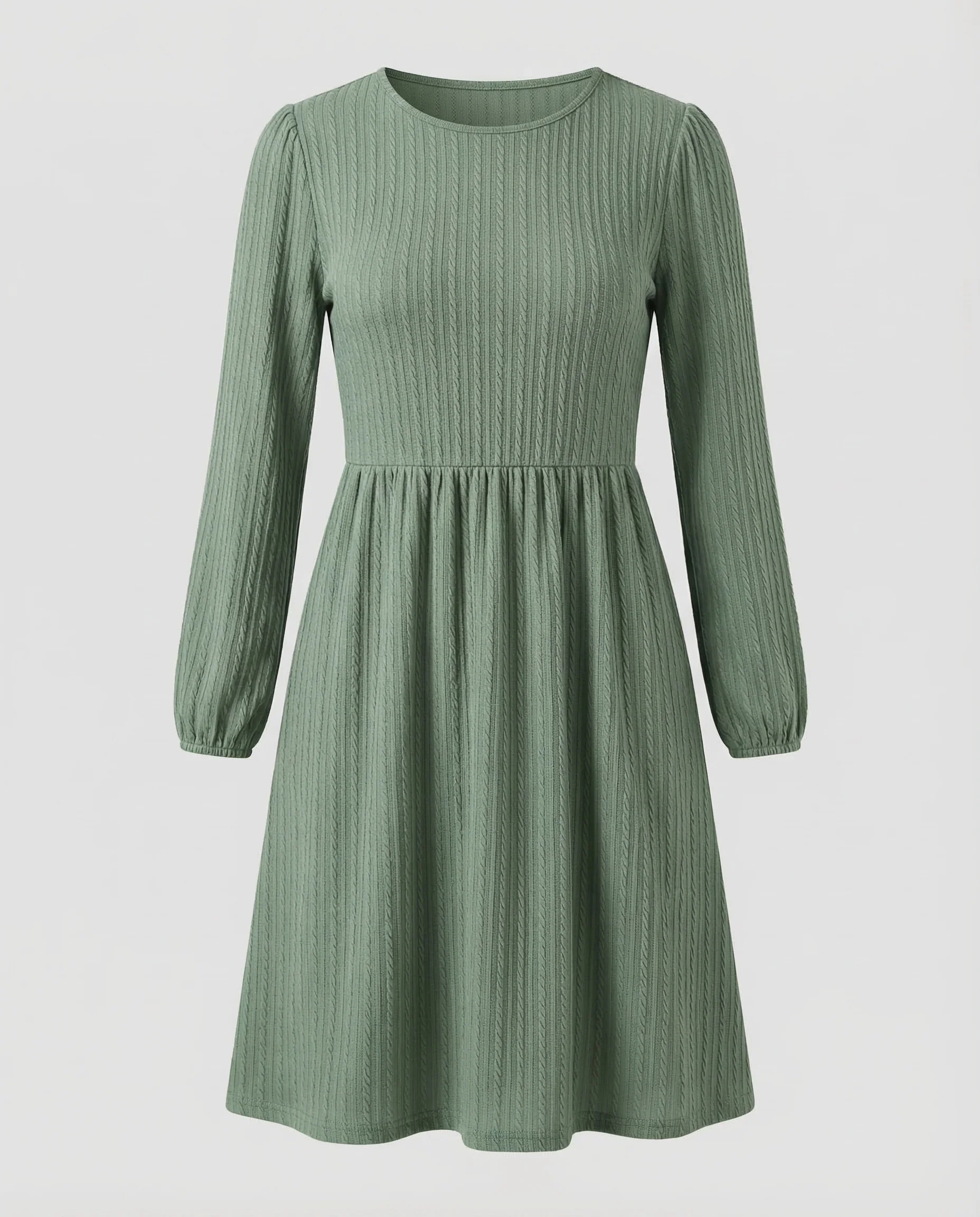 Freizeitkleid Damen Strickkleid A-Linie - Image 5
