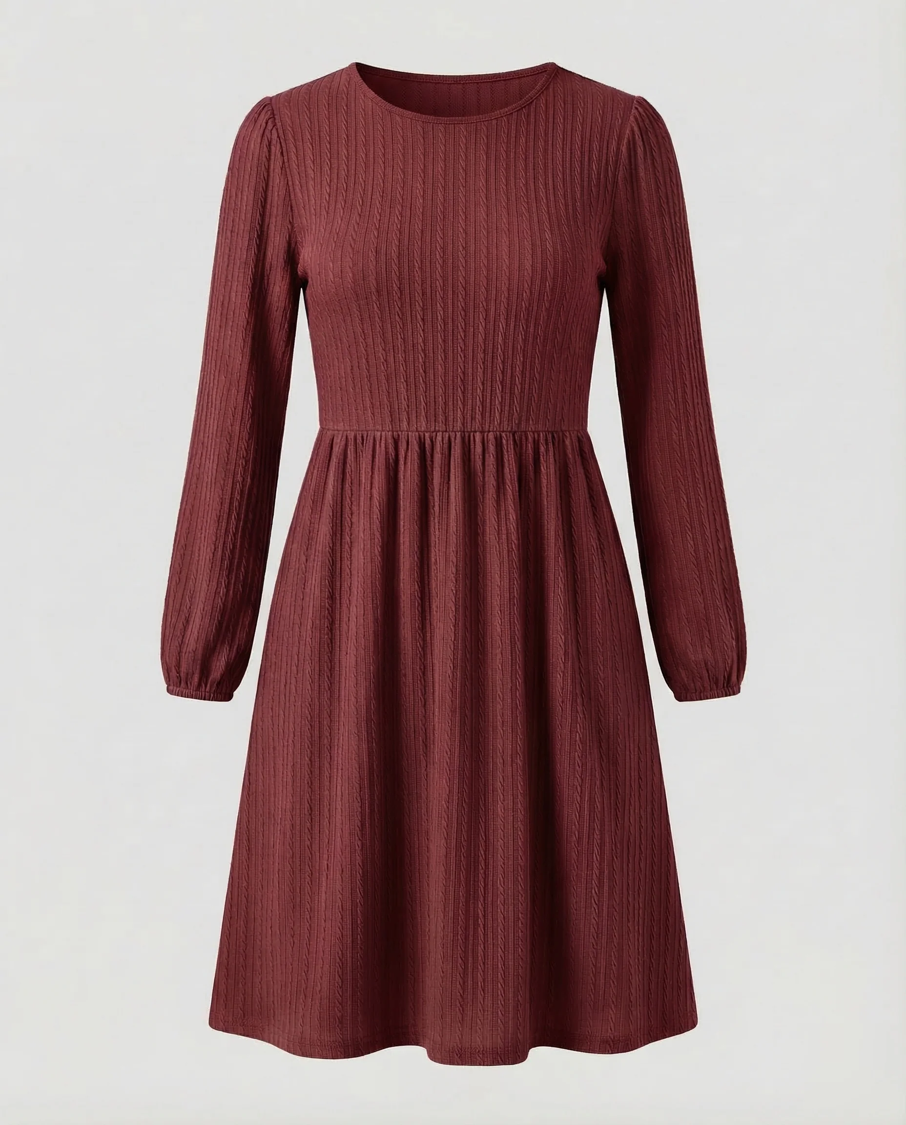 Freizeitkleid Damen Strickkleid A-Linie - Image 8