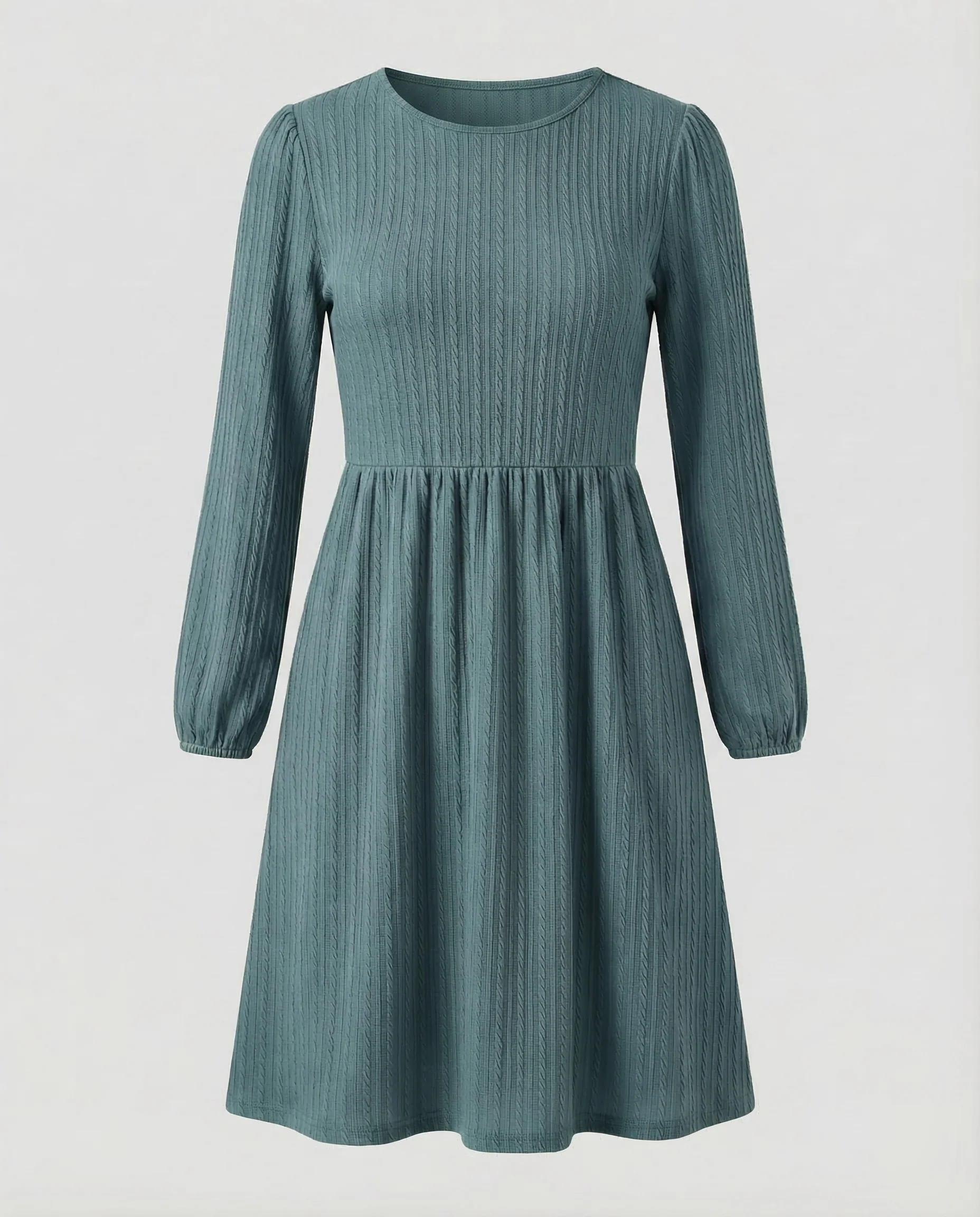 Freizeitkleid Damen Strickkleid A-Linie - Image 9