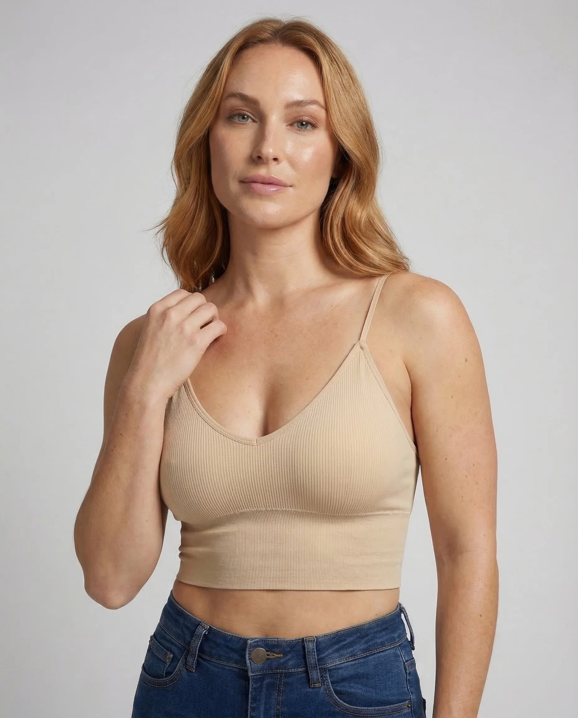 Damen Ripp Bustier Top - Image 2