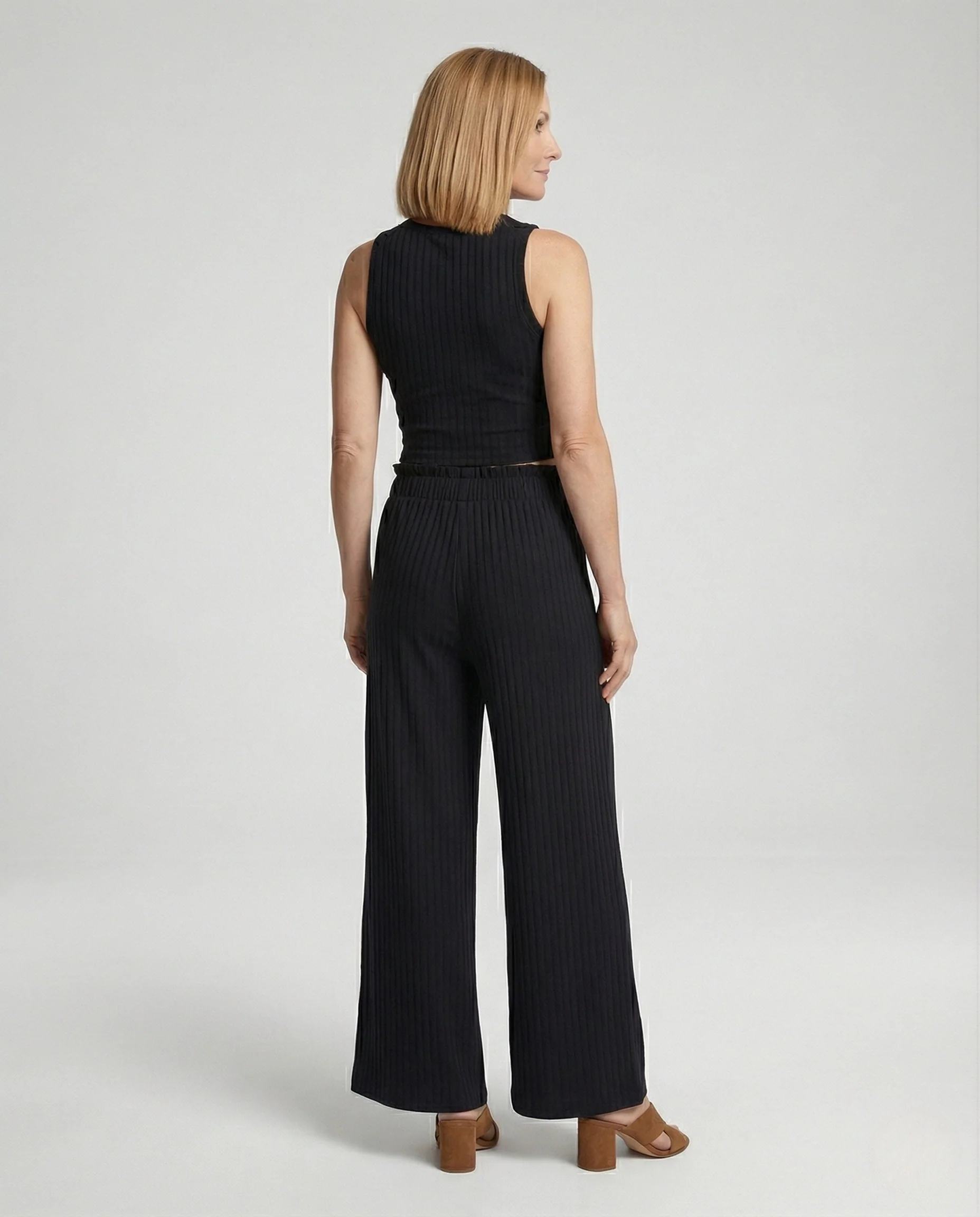 Damen Zweiteiler Set Strick mit Hose - Image 2