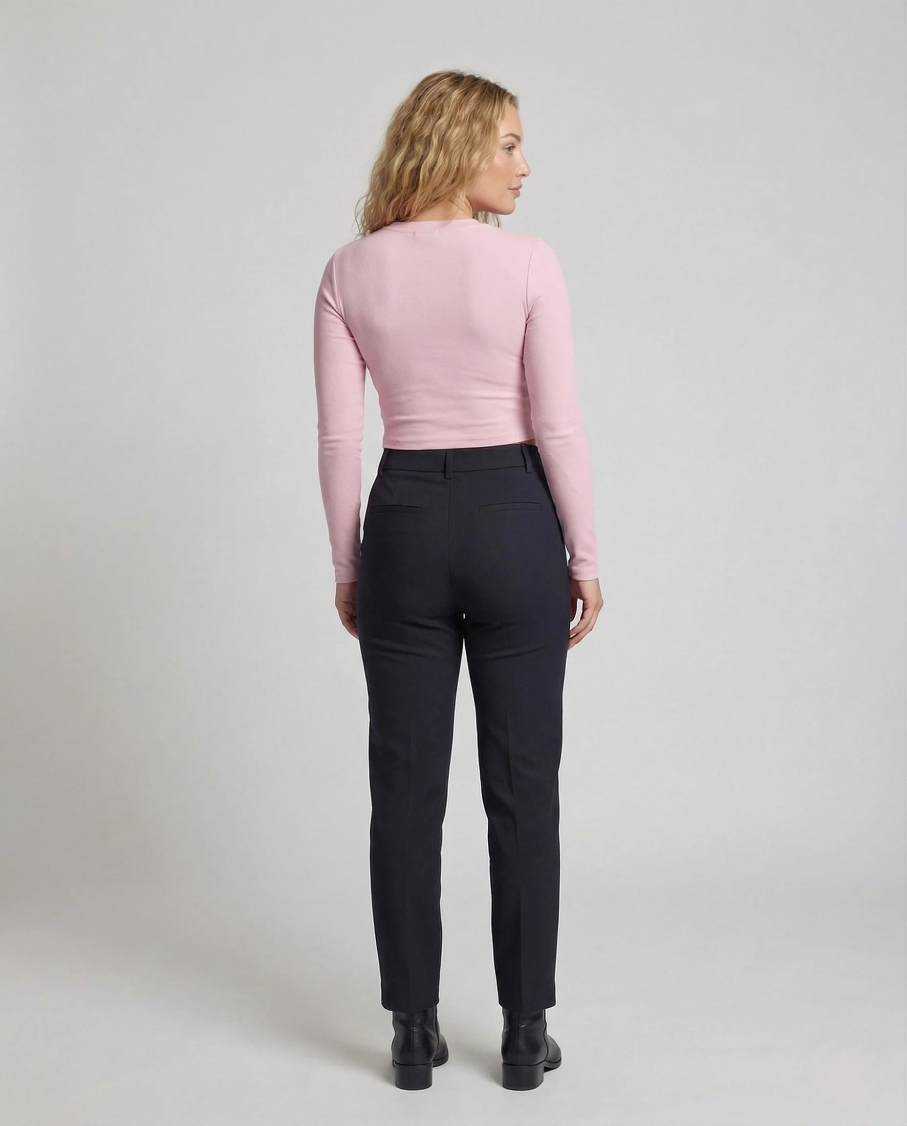 Damen Ripp Langarmshirt Druckknopfleiste - Image 3