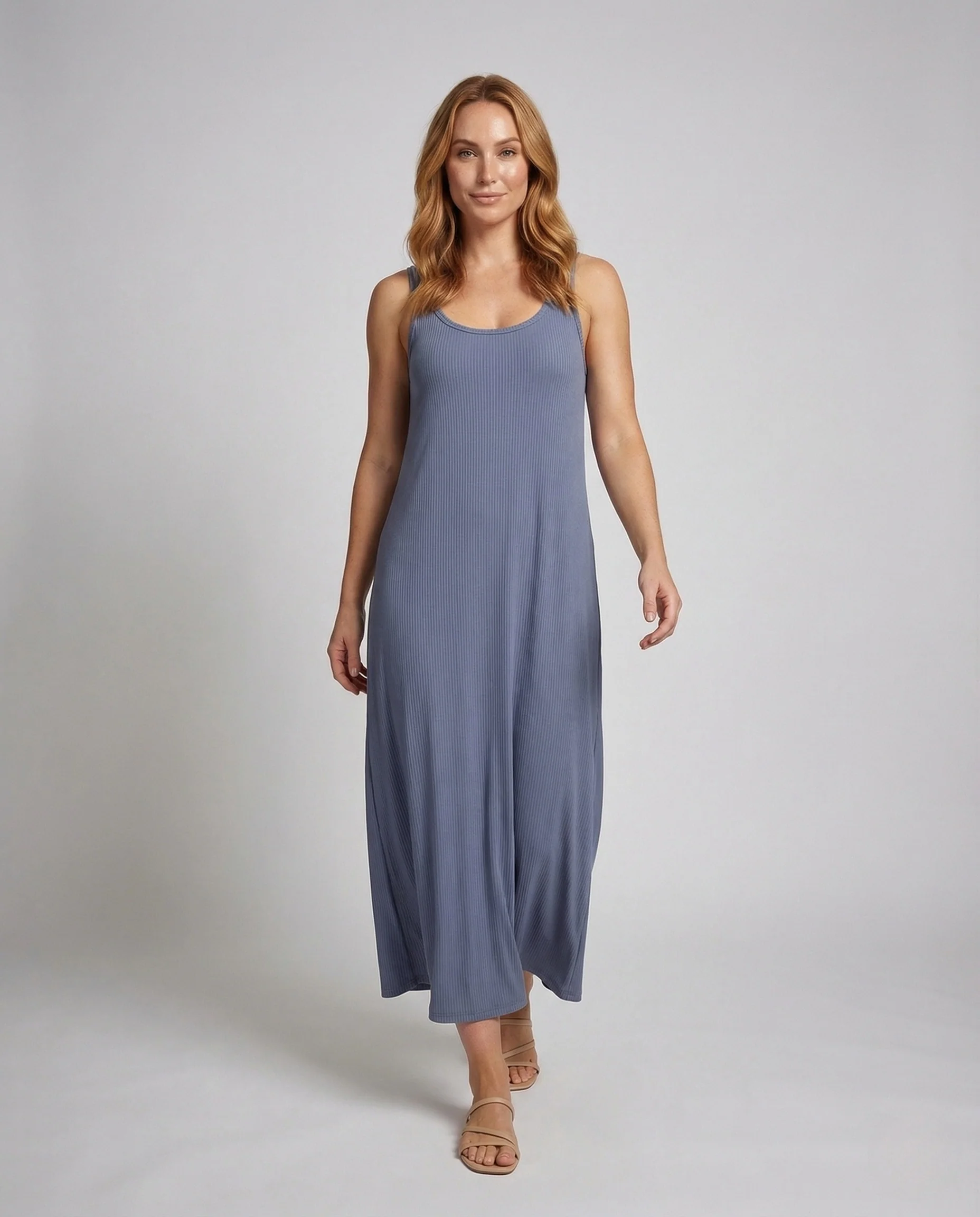 Damen Rippkleid A Linie