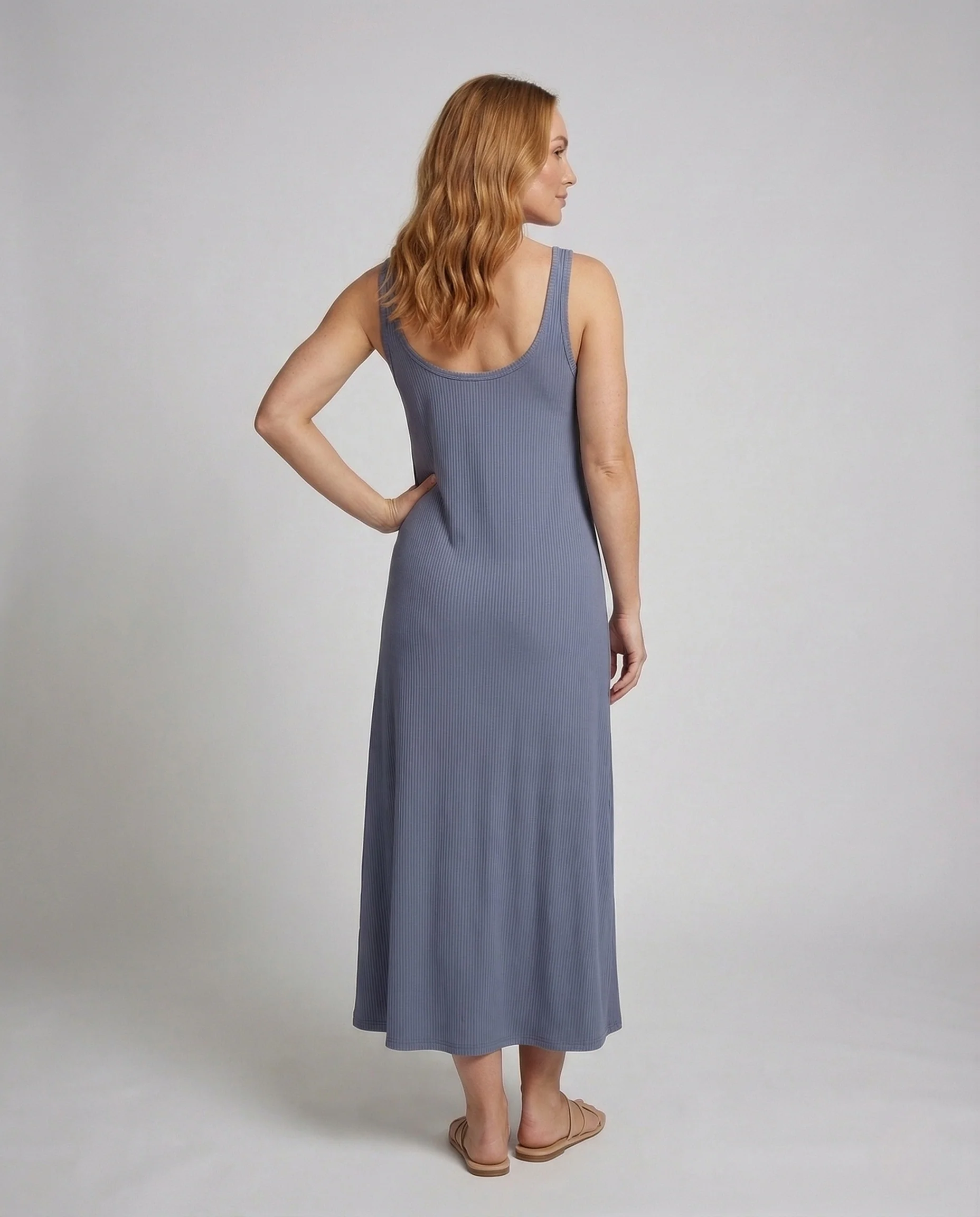Damen Rippkleid A Linie - Image 3