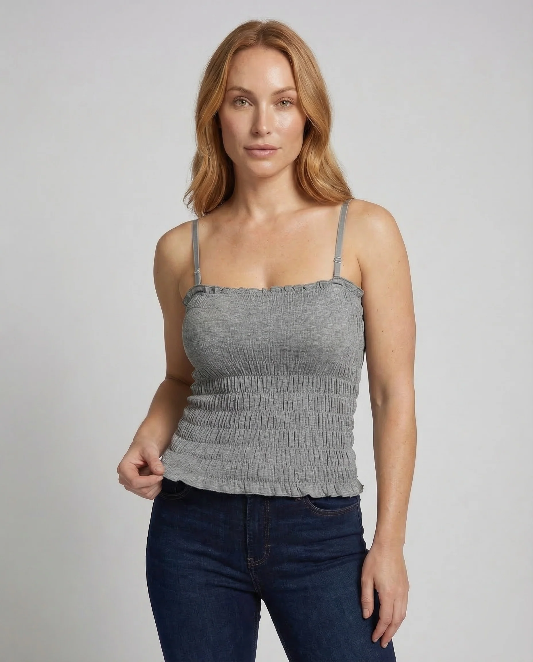 Damen Gesmoktes Crop Top - Image 2