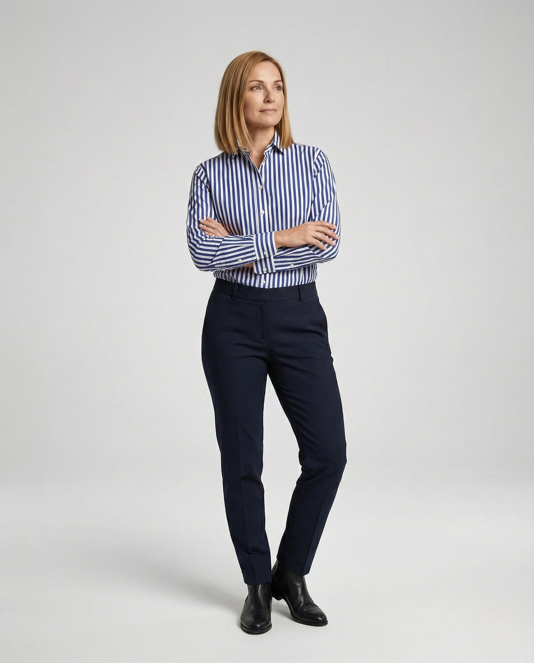 Damen Bluse Baumwolle gestreift Oversize