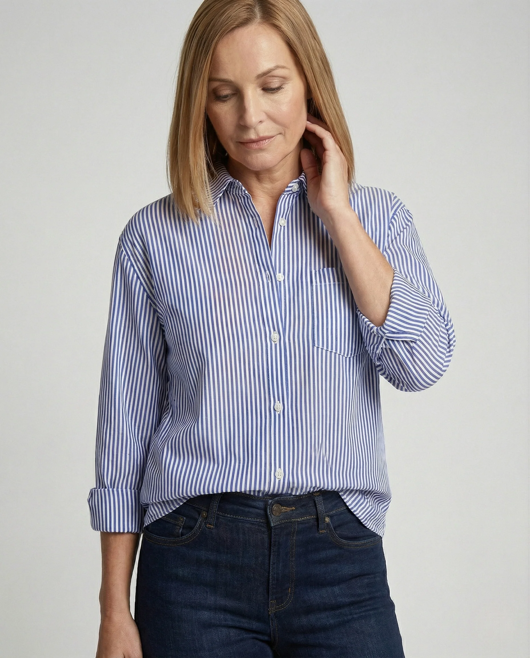 Damen Bluse Oversize gestreift - Image 2