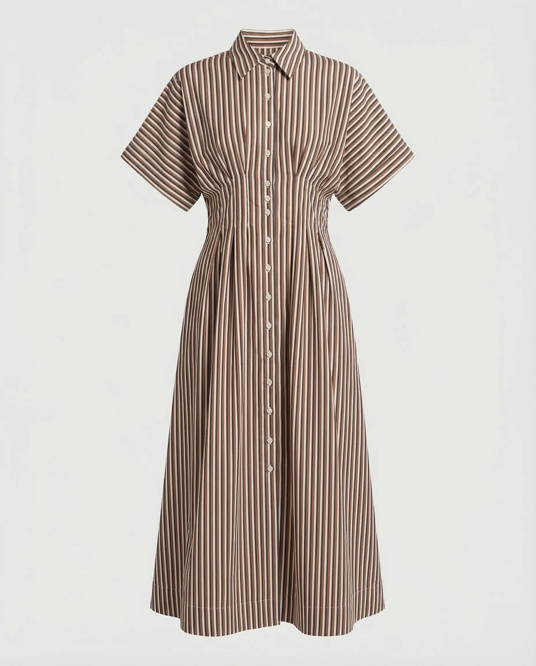 Damen Gestreiftes Hemdblusenkleid mit Knopfleiste - Image 5