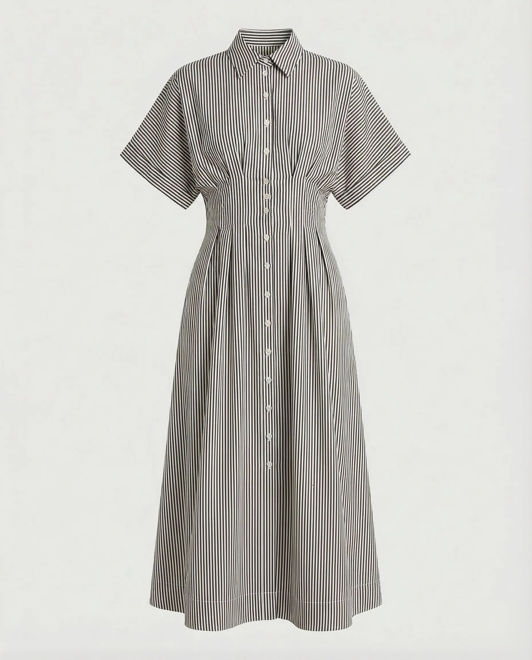 Damen Gestreiftes Hemdblusenkleid mit Knopfleiste - Image 6