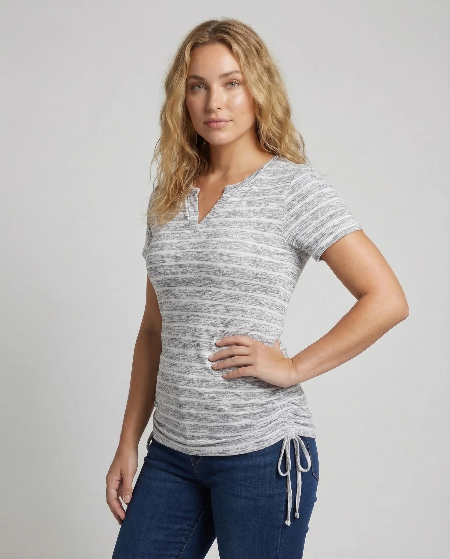 Damen Tunika Shirt Gestreift - Image 2