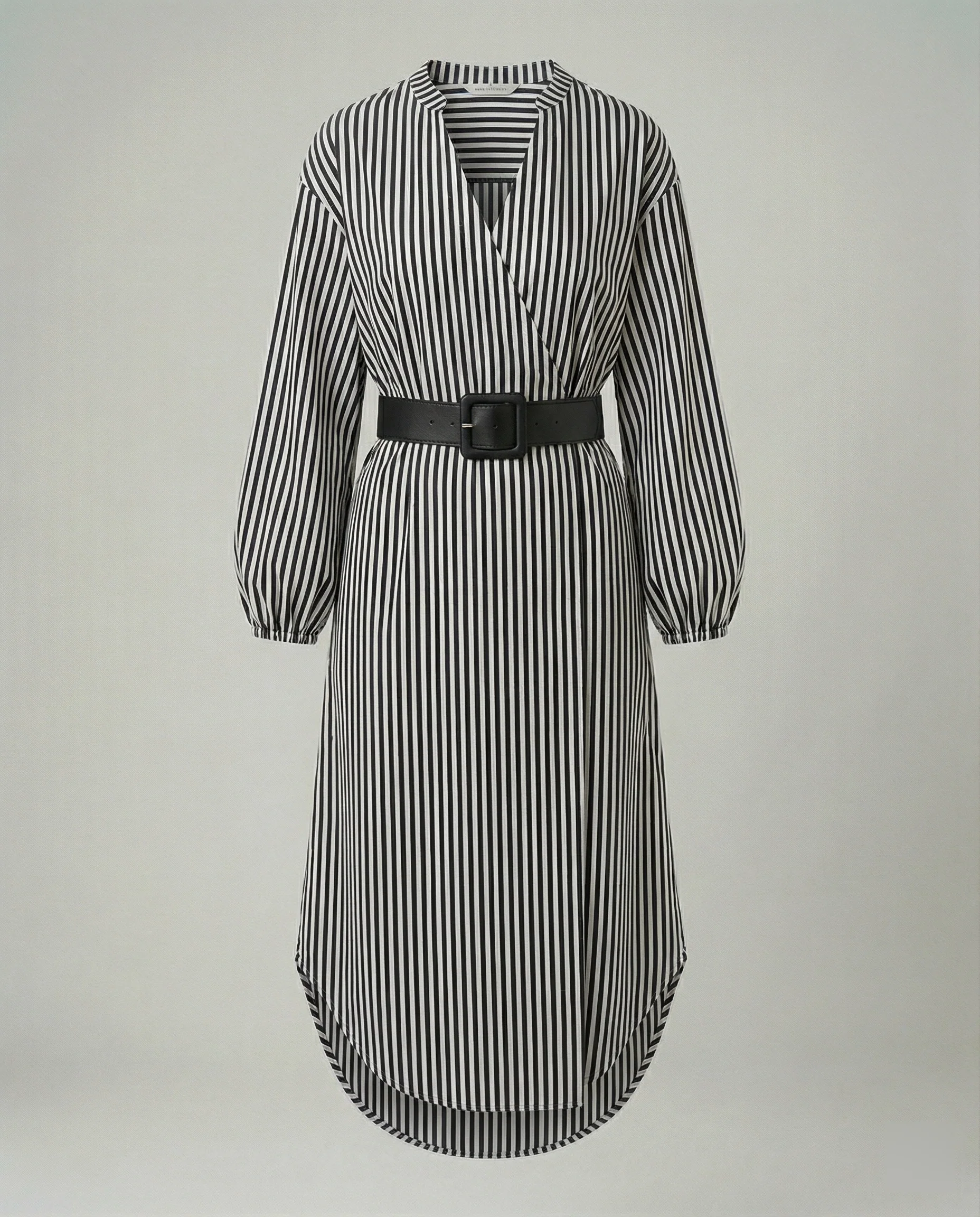 Damen Midikleid Hemdblusenkleid gestreift - Image 2