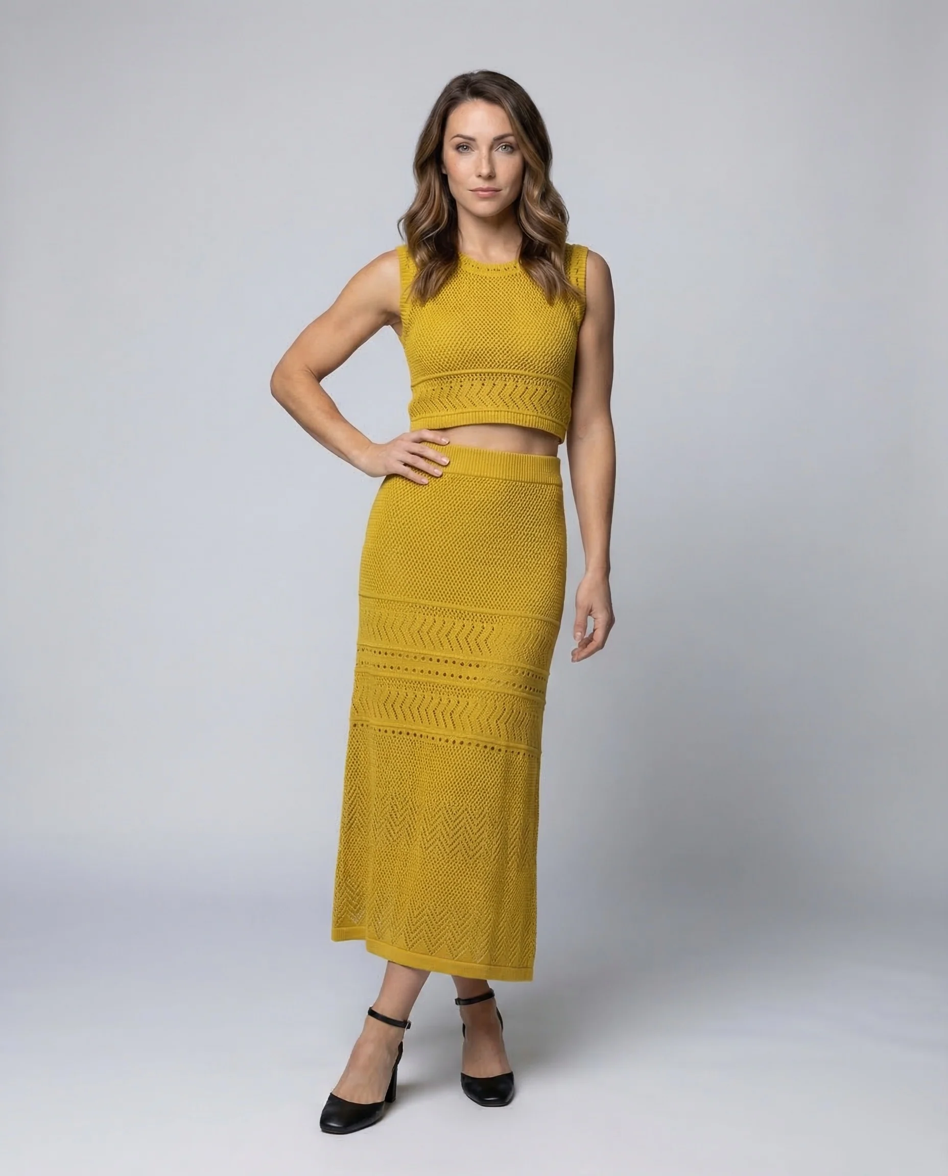 Damen Strick Set Rock