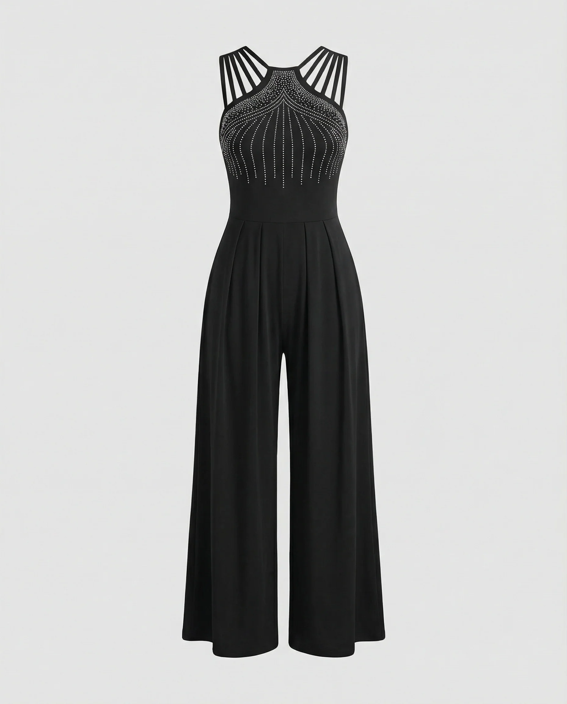 Damen Jumpsuit glamour Pailletten weit - Image 4