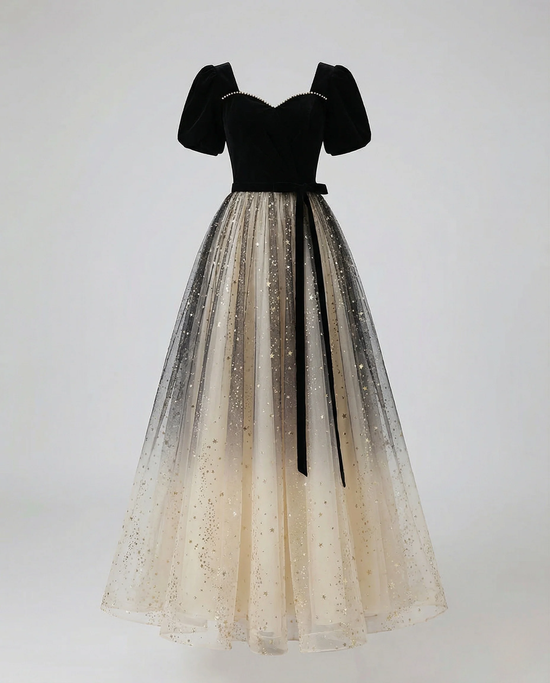 Damen Ballkleid mit Samtoberteil und Tüllrock - Image 5