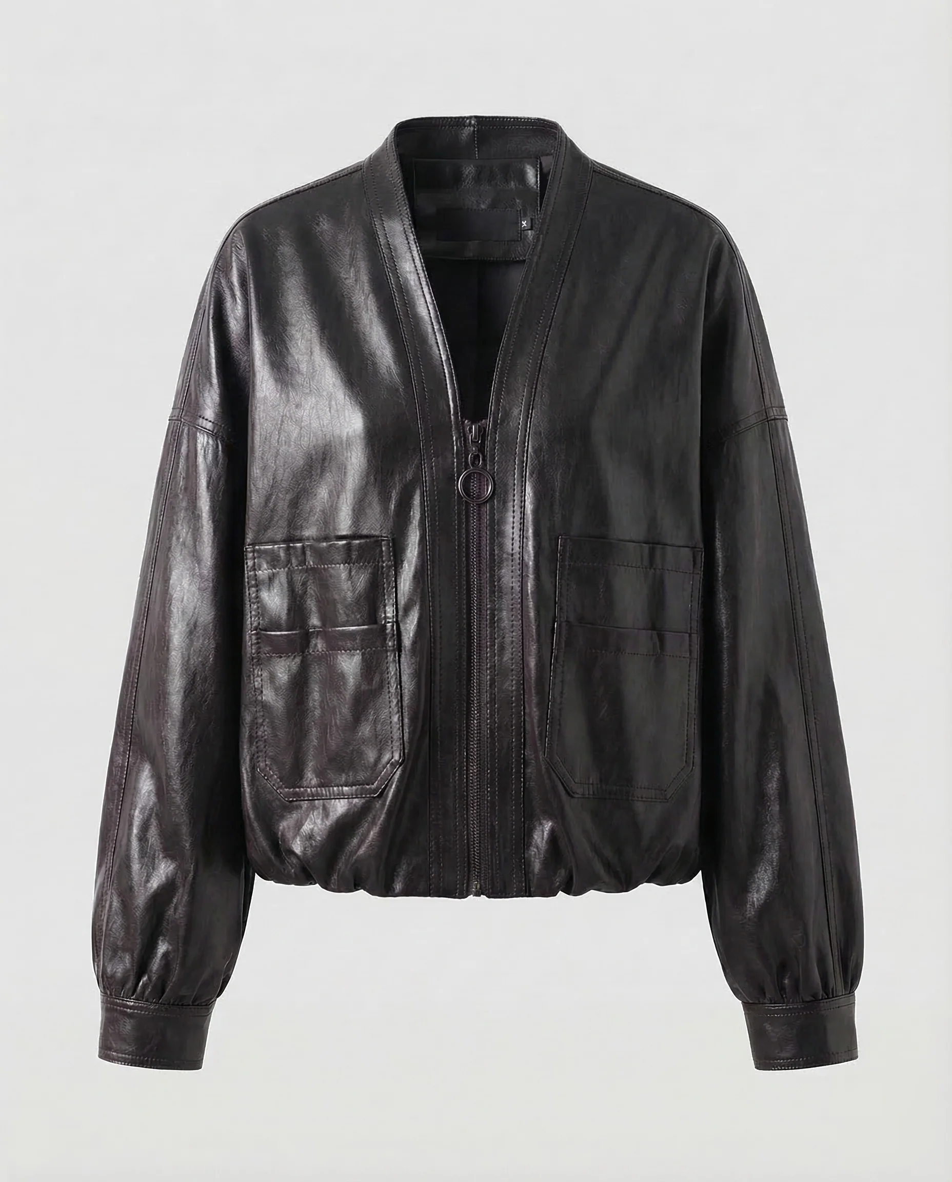 Damen Kunstleder Blouson Glänzend - Image 6