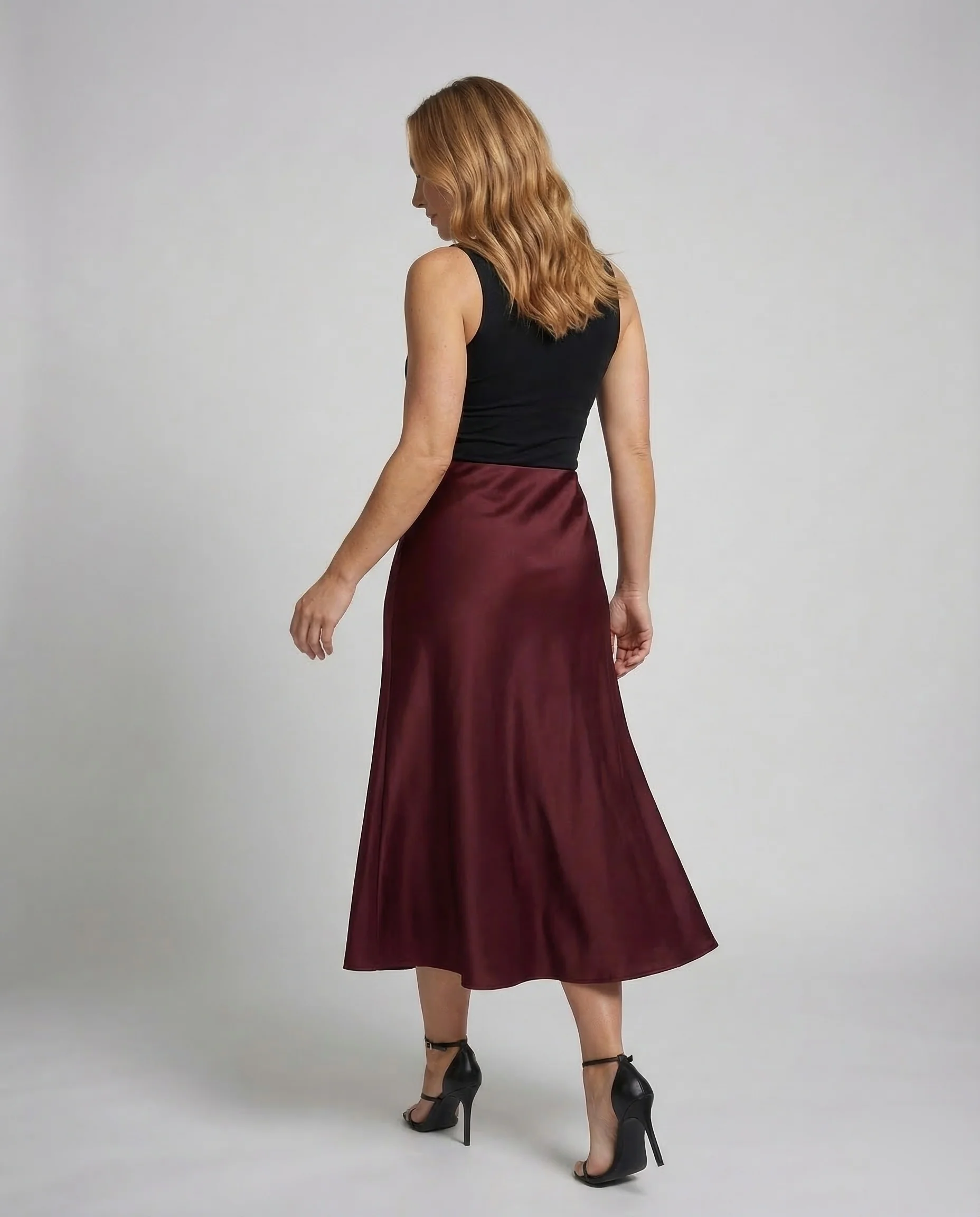 Damen Satin Maxirock Minimal - Image 4