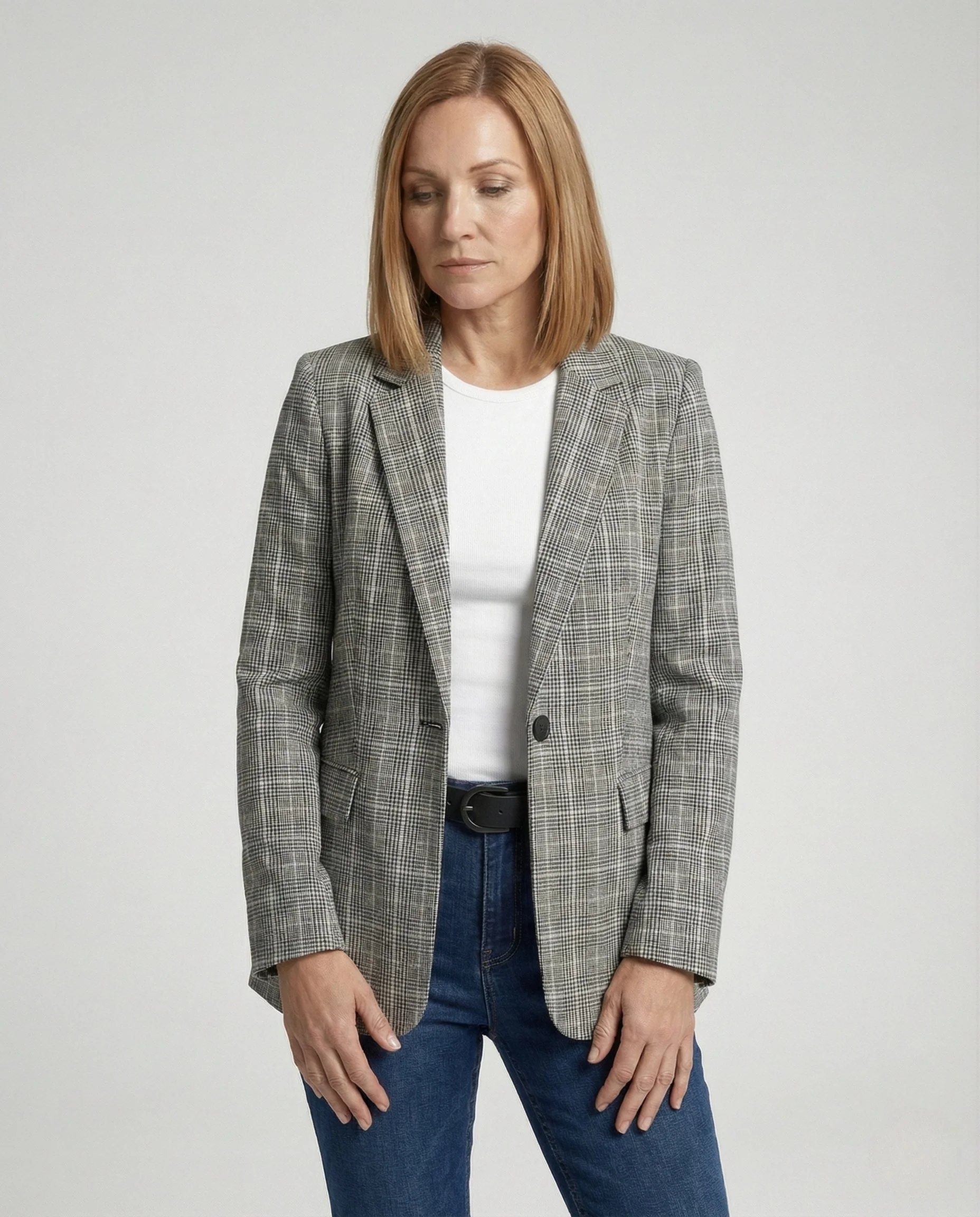 Damen Blazer Oversize Glencheck