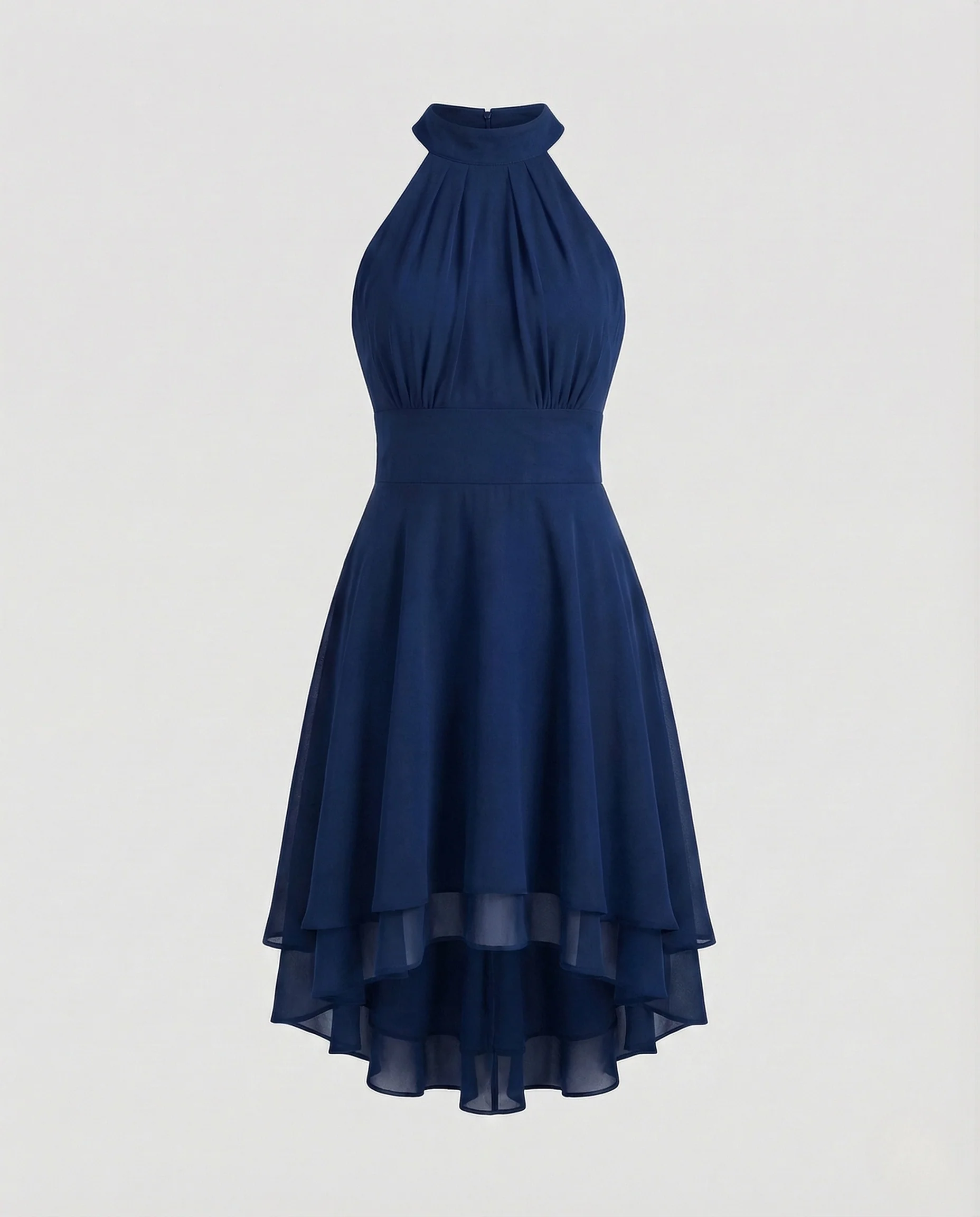 Damen Chiffon Kleid Halter Volants - Image 7