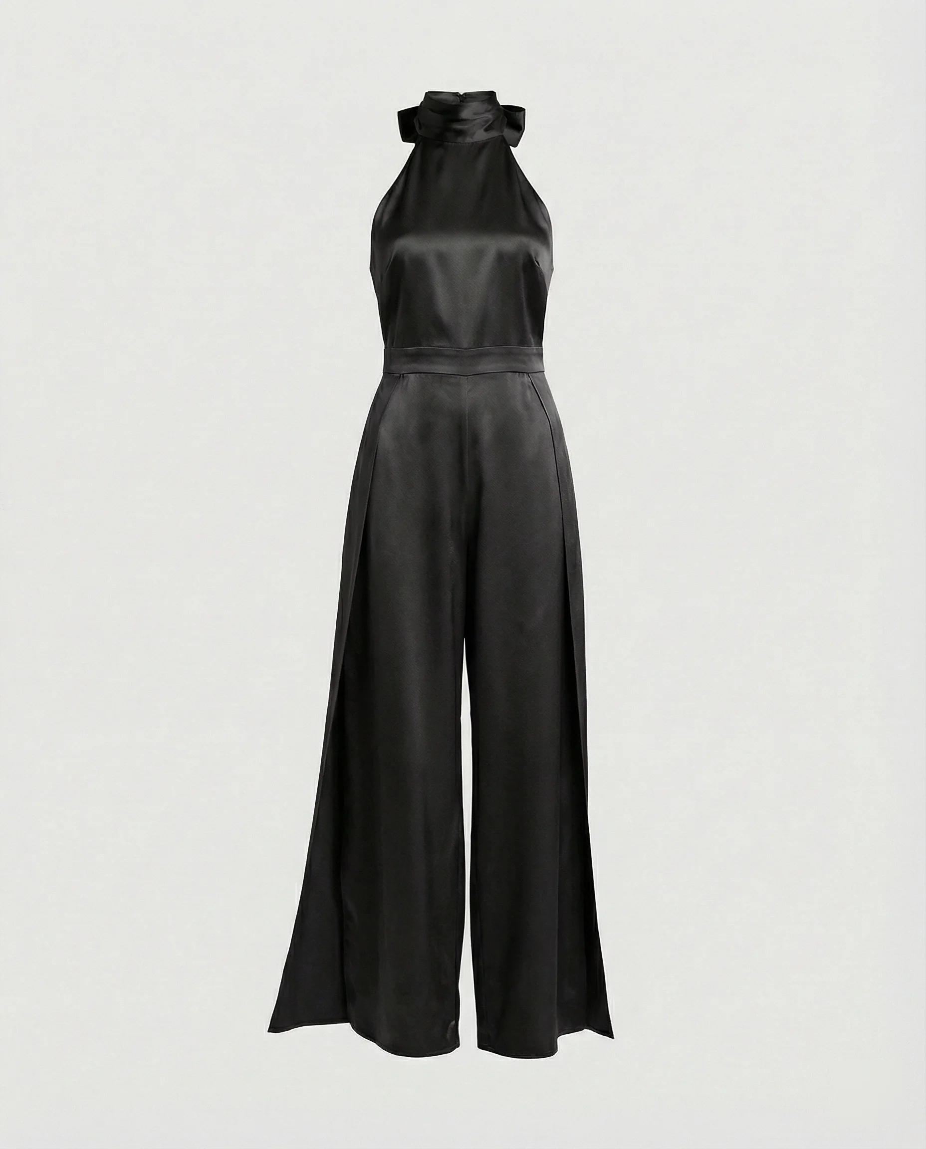 Damen Jumpsuit Satin Halterkragen - Image 4