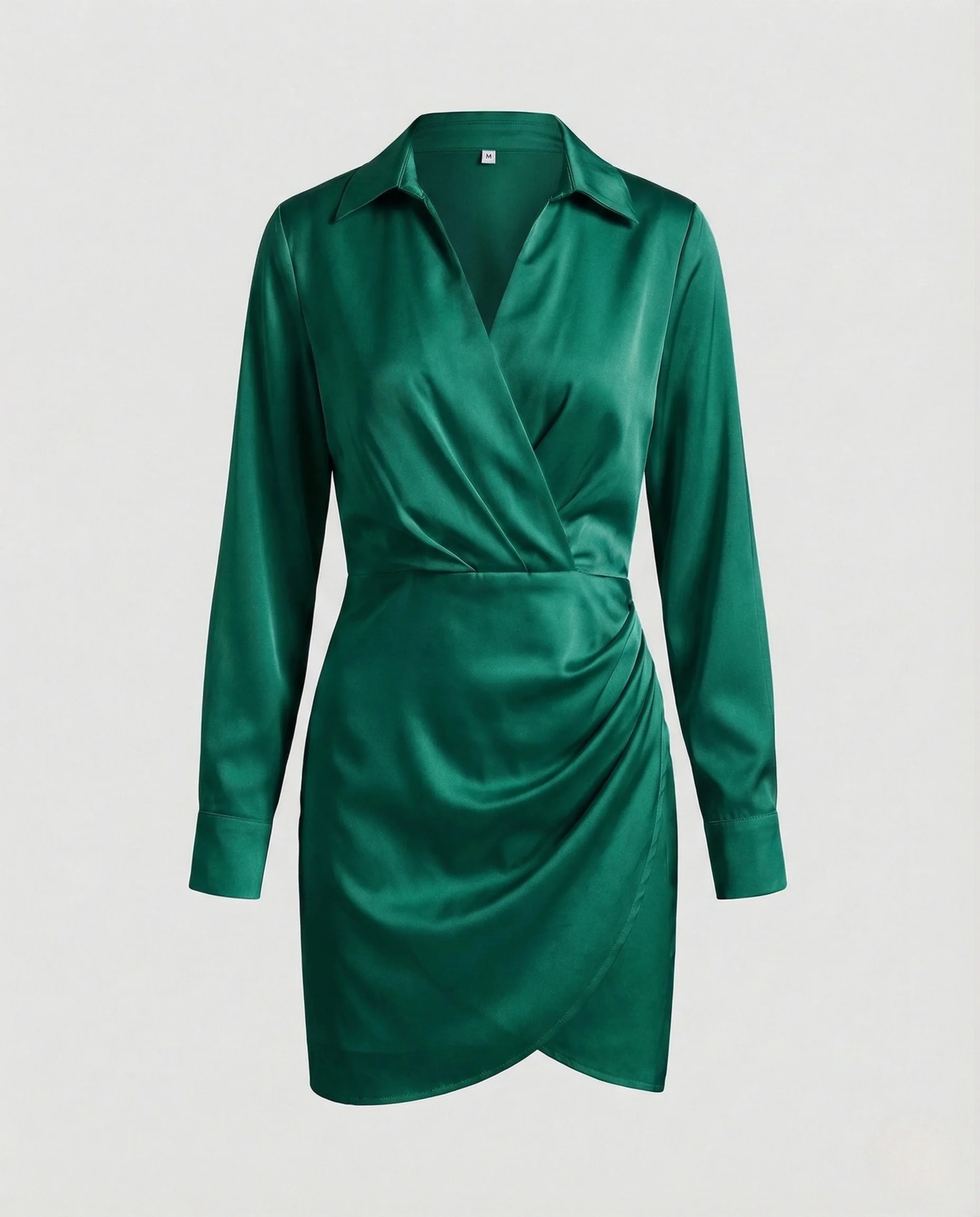 Damen Hemd Wickel Minikleid mit Tulpenrock - Image 9