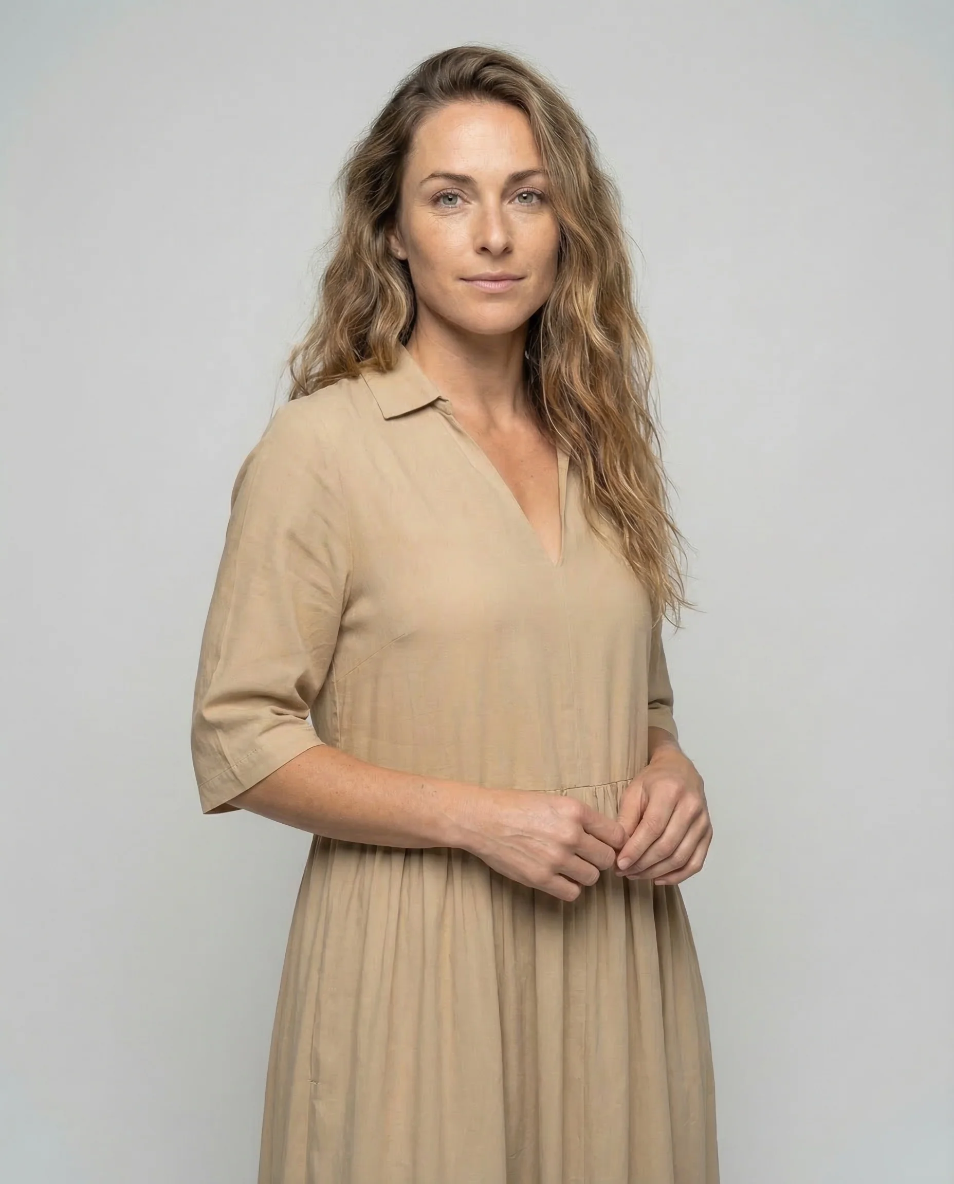 Maxikleid Damen Hemdblusenkleid - Image 2