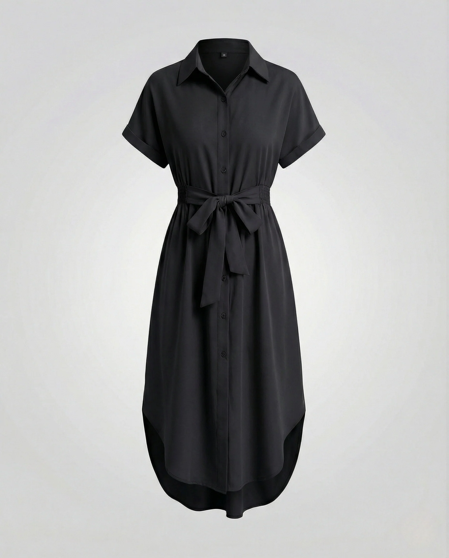 Damen Hemdblusenkleid mit gesmokter Taille - Image 7