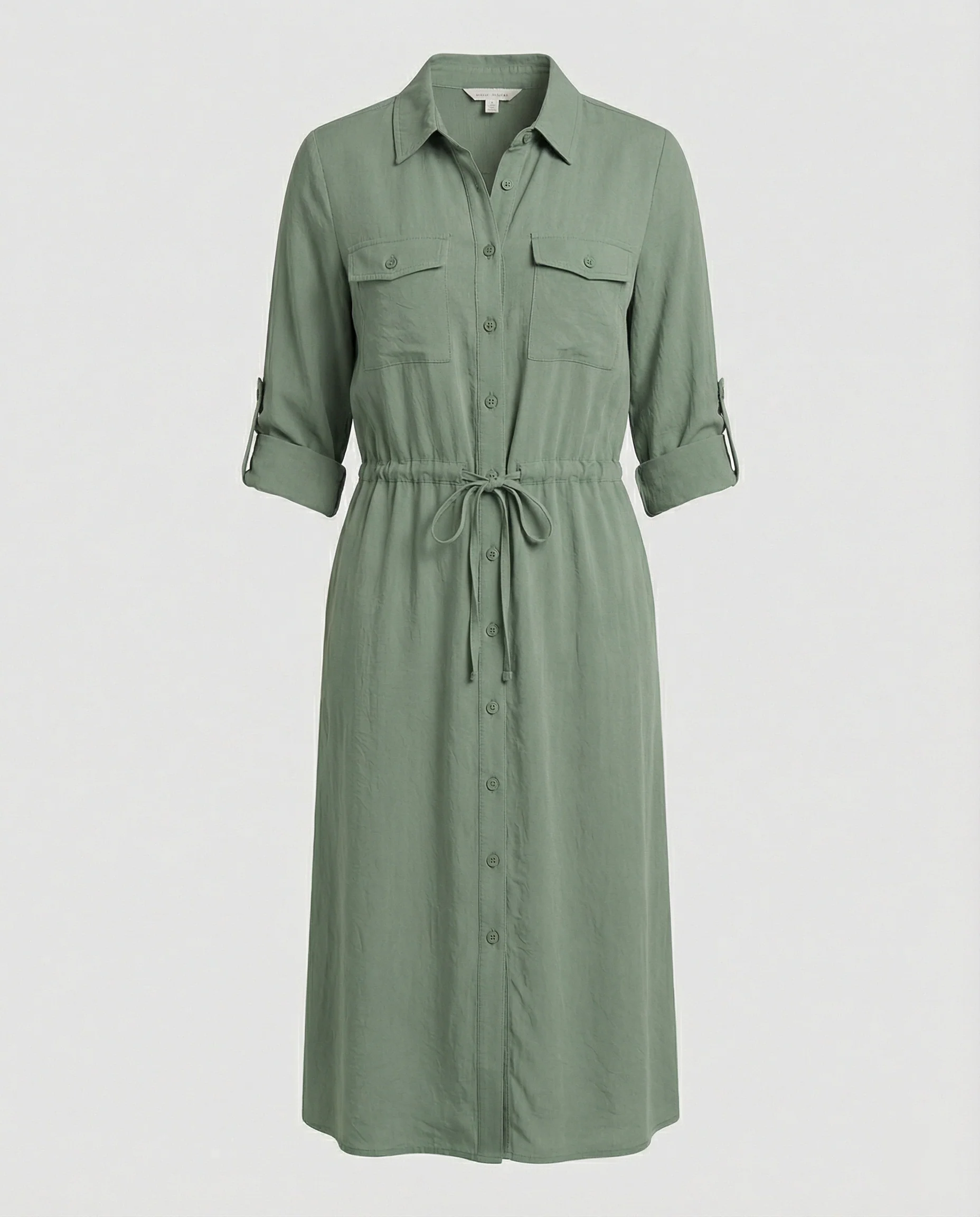 Damen Hemdblusenkleid mit Kordelzug - Image 4