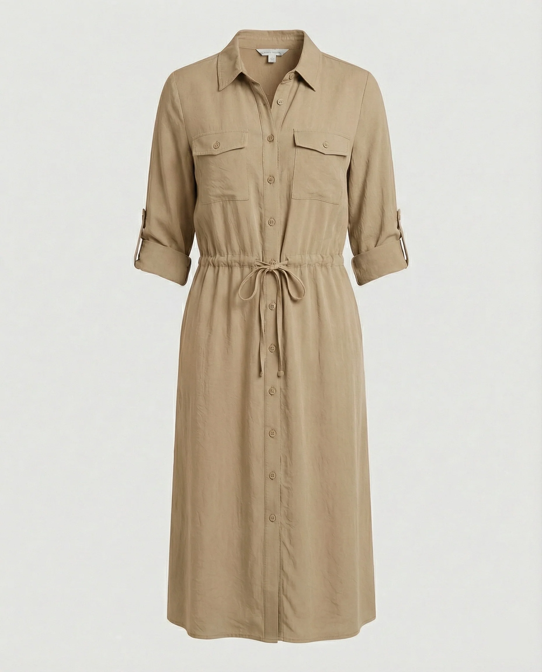 Damen Hemdblusenkleid mit Kordelzug - Image 8