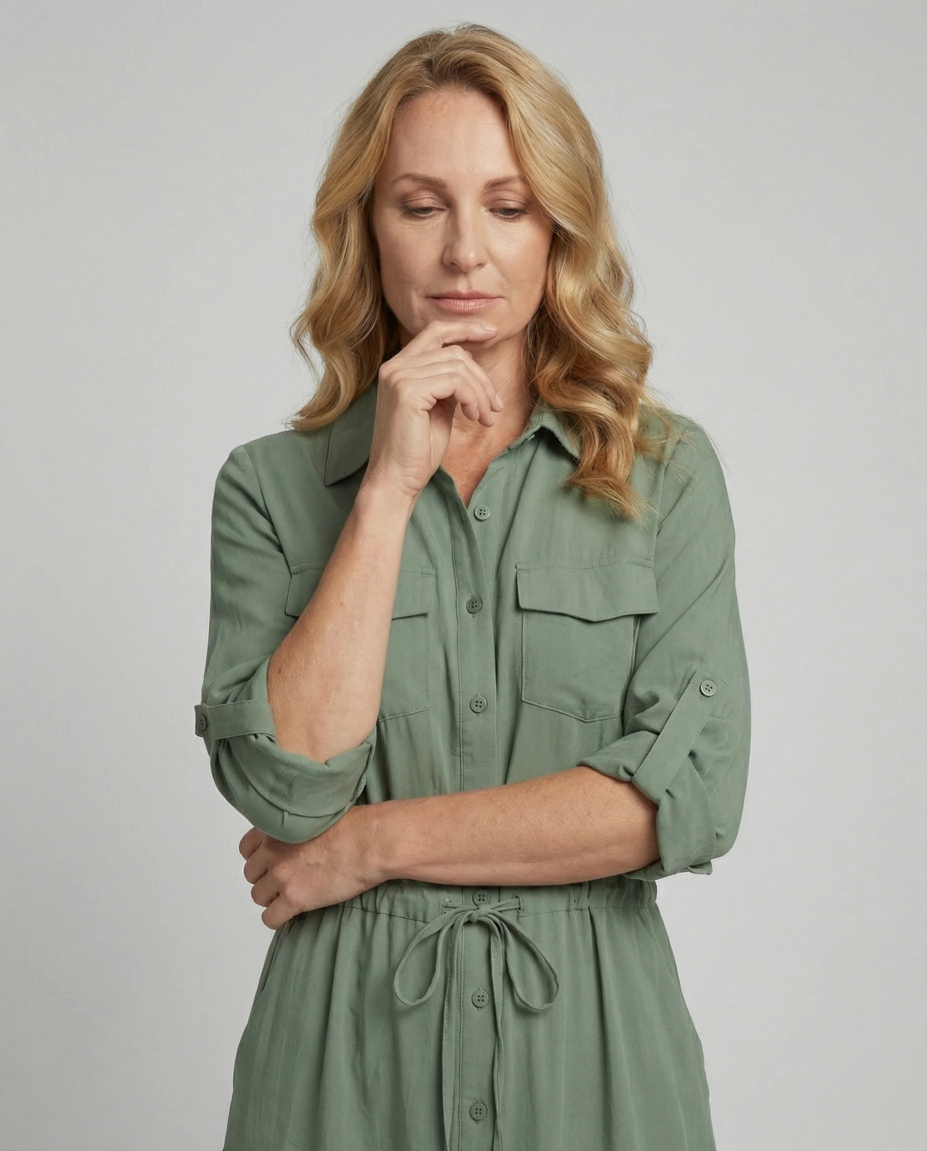 Damen Hemdblusenkleid mit Kordelzug - Image 9