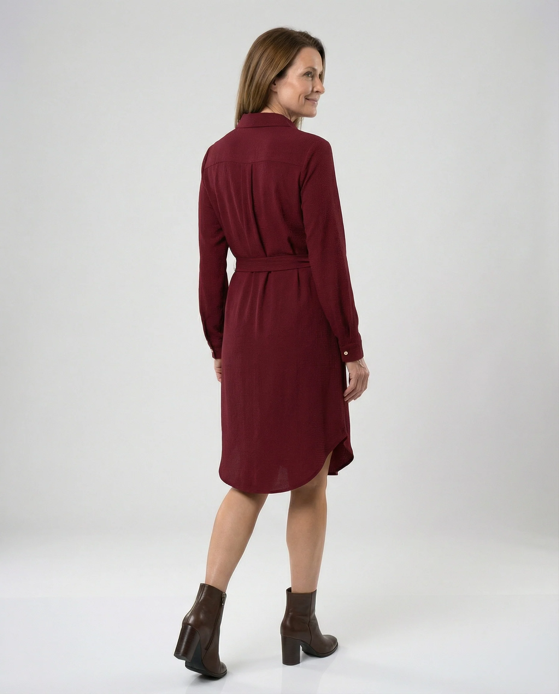 Hemdblusenkleid Mit Taillengürtel Damen - Image 2
