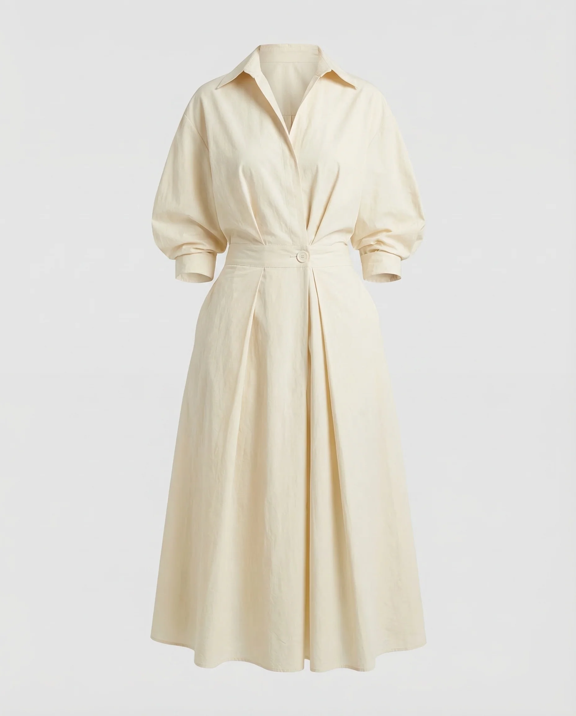 Damen Hemdblusenkleid Drapiert - Image 5