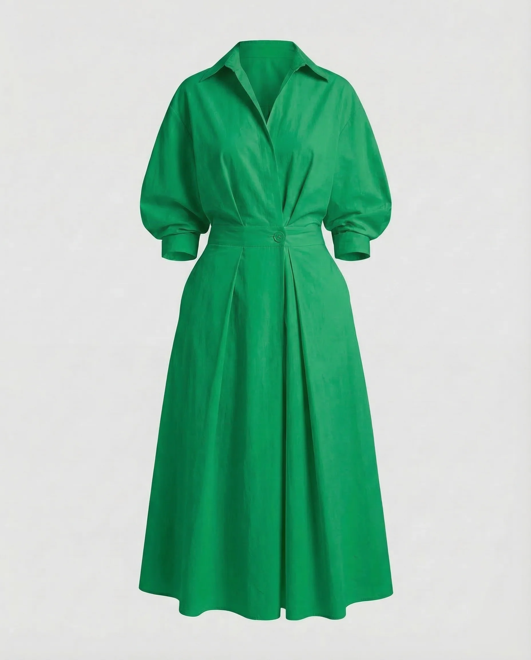 Damen Hemdblusenkleid Drapiert - Image 8