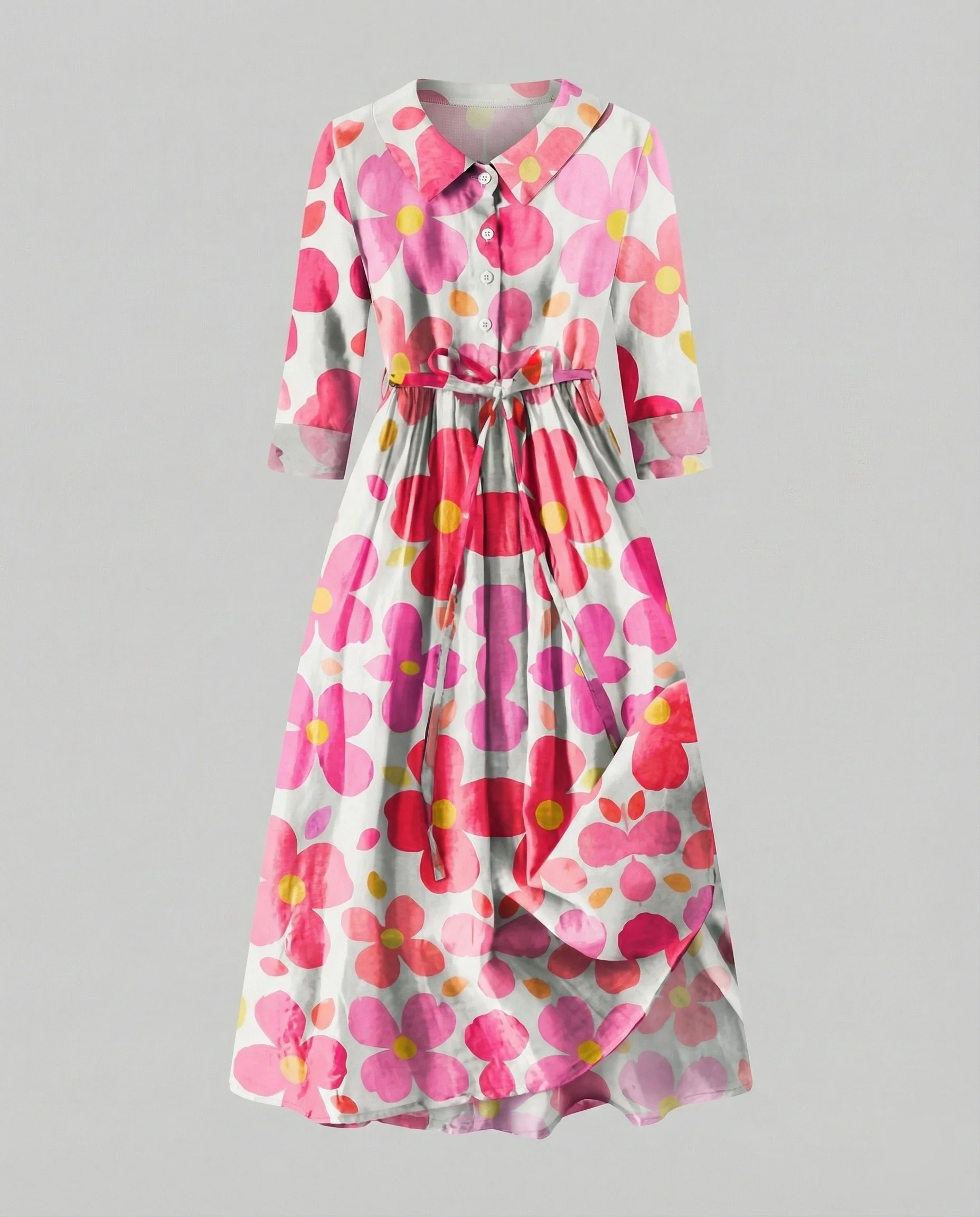 Damen Maxikleid Hemdblusenkleid Gänseblümchen - Image 10