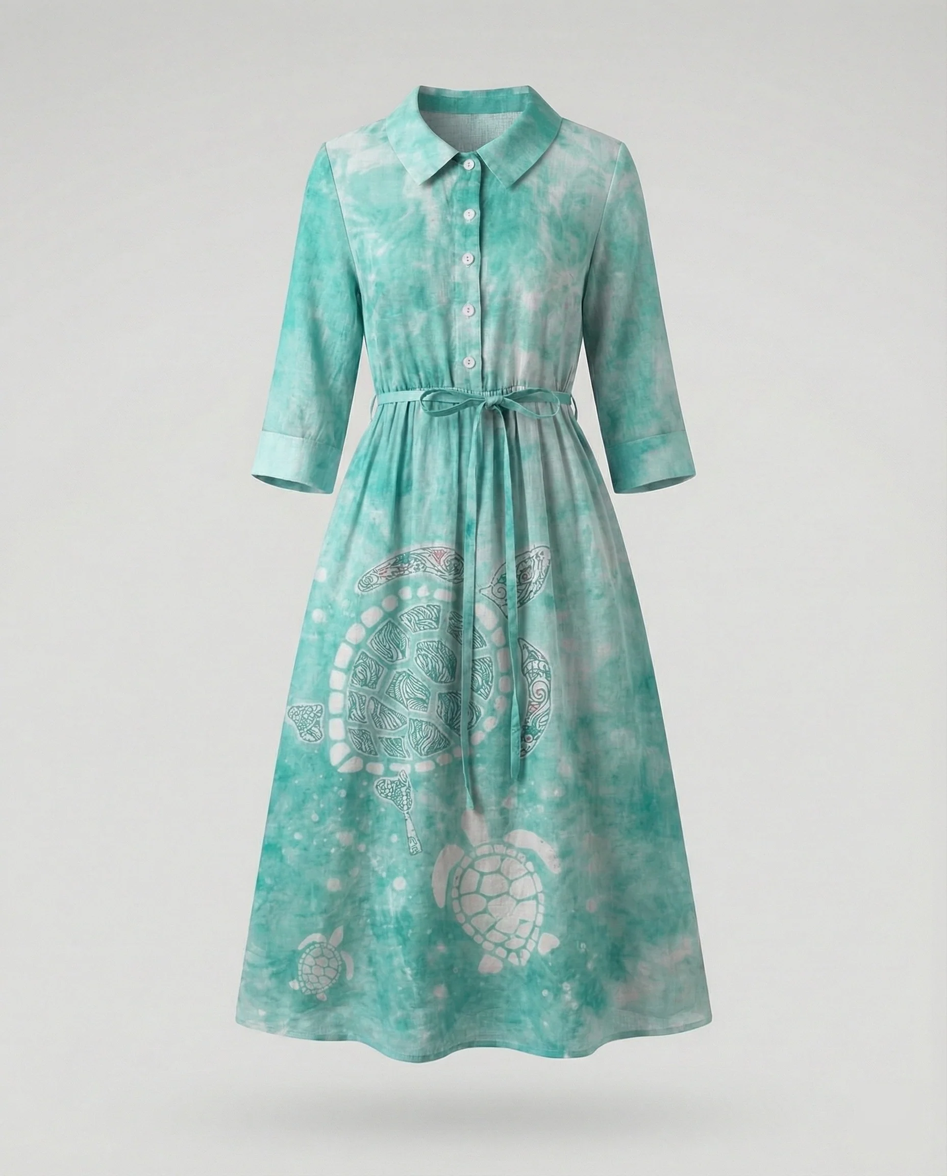 Damen Maxikleid Hemdblusenkleid Gänseblümchen - Image 17