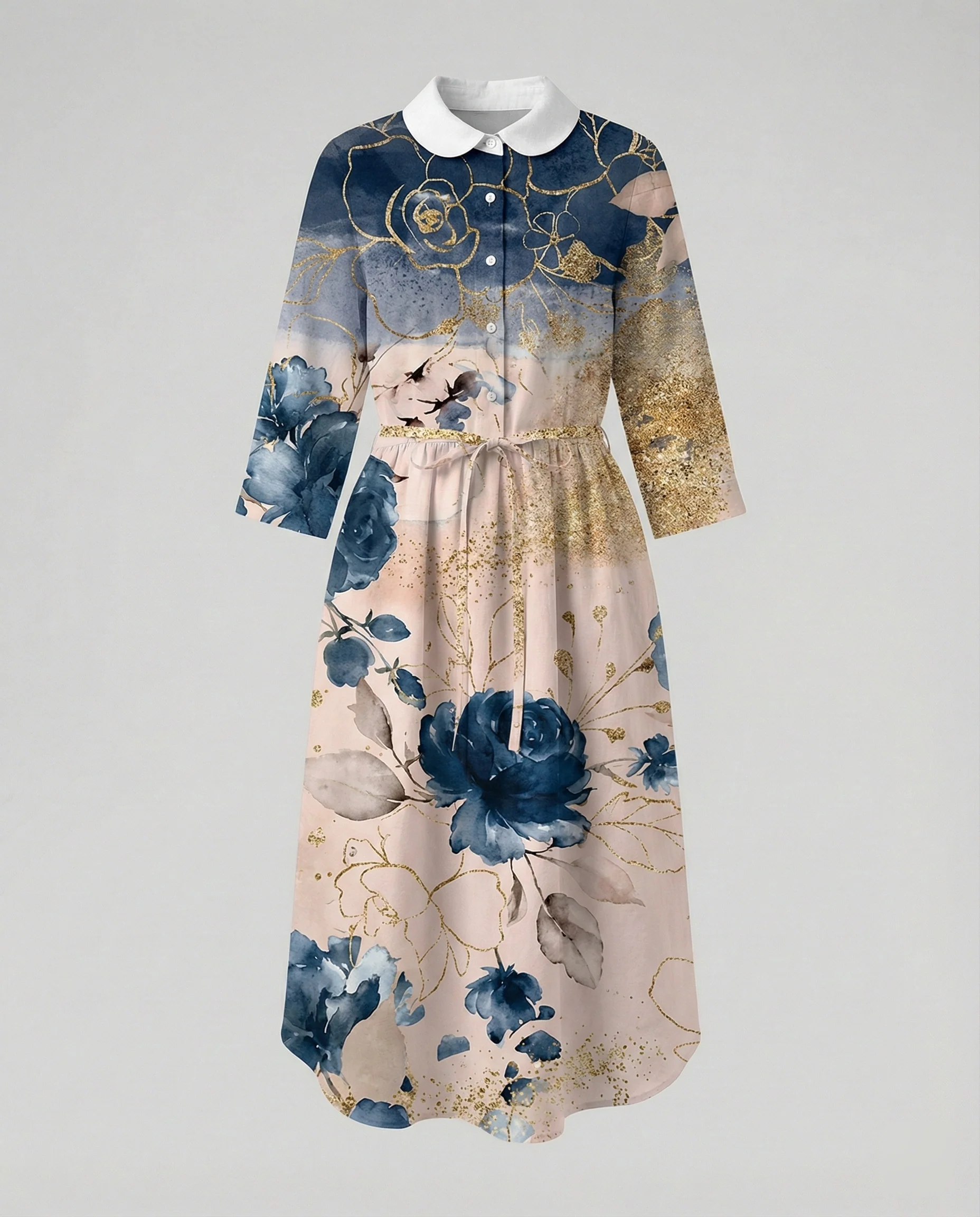 Damen Maxikleid Hemdblusenkleid Gänseblümchen - Image 31