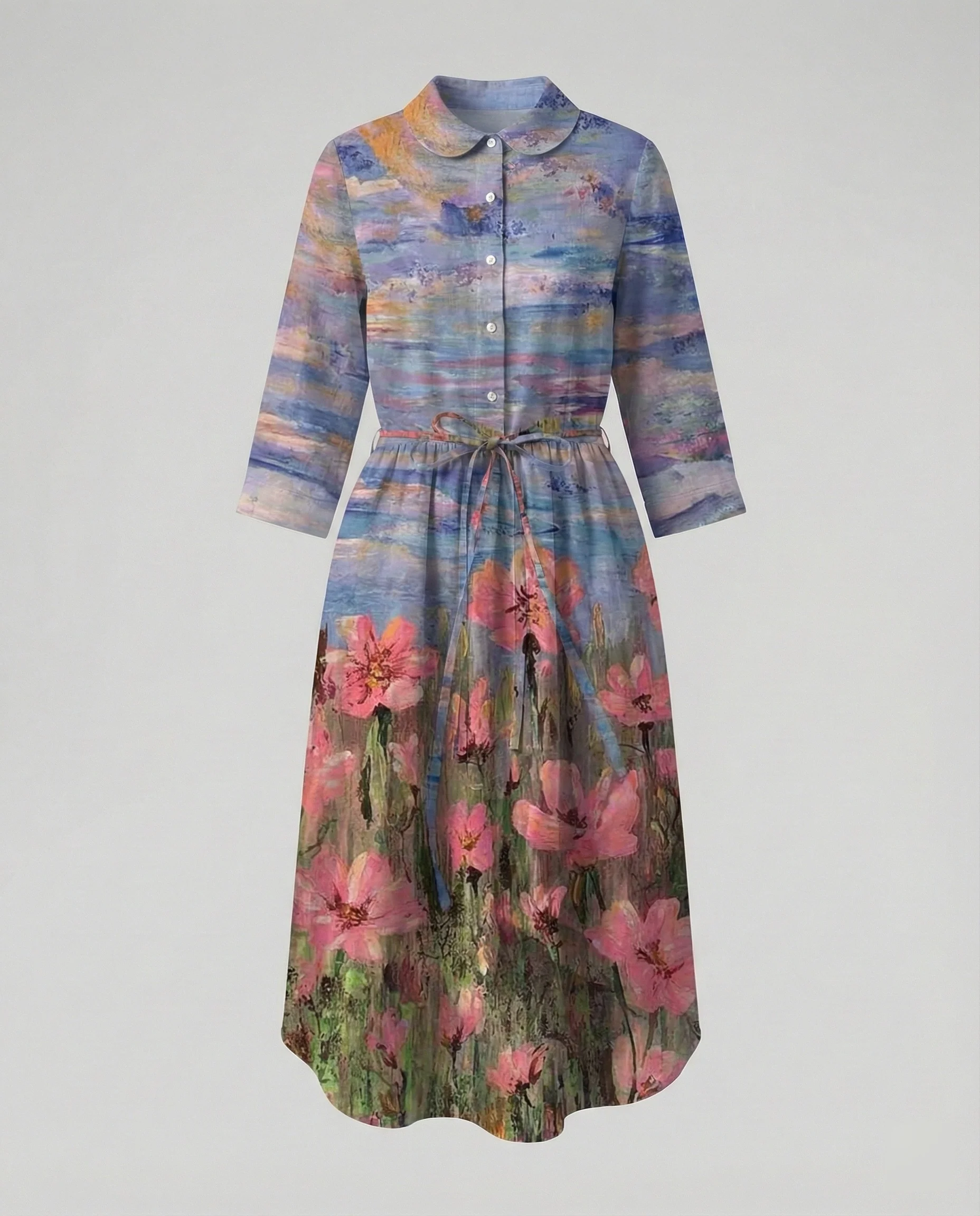 Damen Maxikleid Hemdblusenkleid Gänseblümchen - Image 32