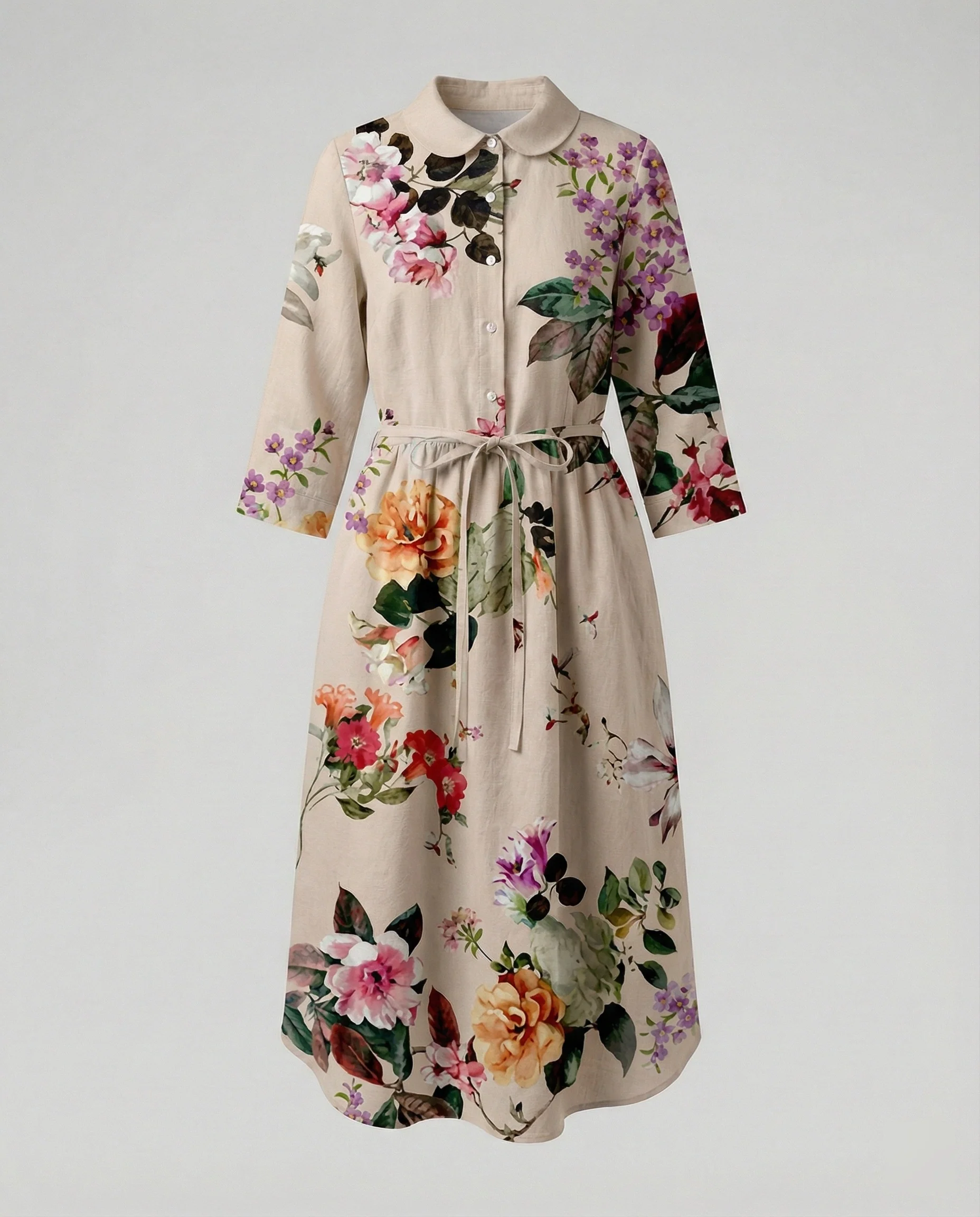 Damen Maxikleid Hemdblusenkleid Gänseblümchen - Image 35