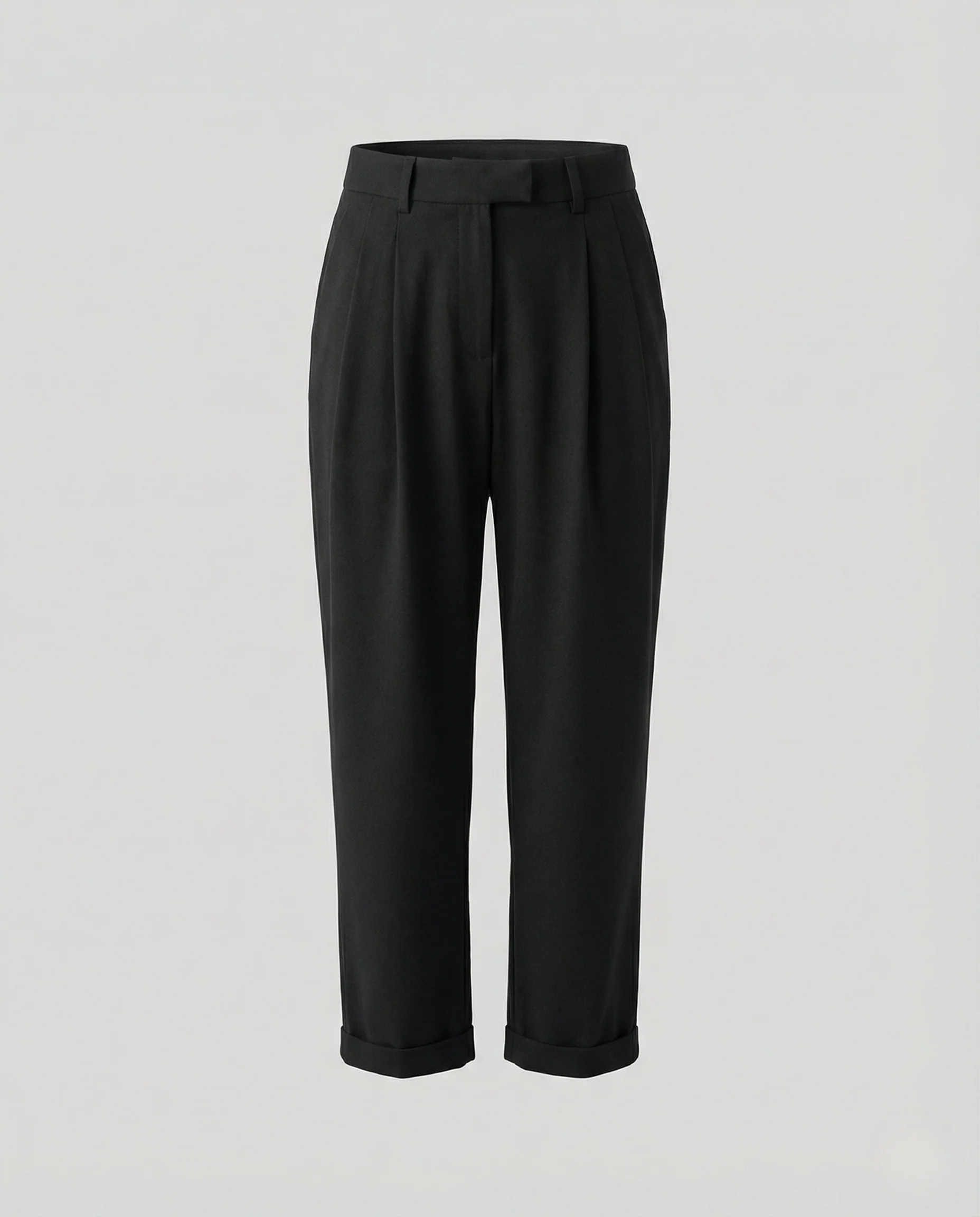 Bundfaltenhose Damen High Waist Schmal Zulaufend - Image 5