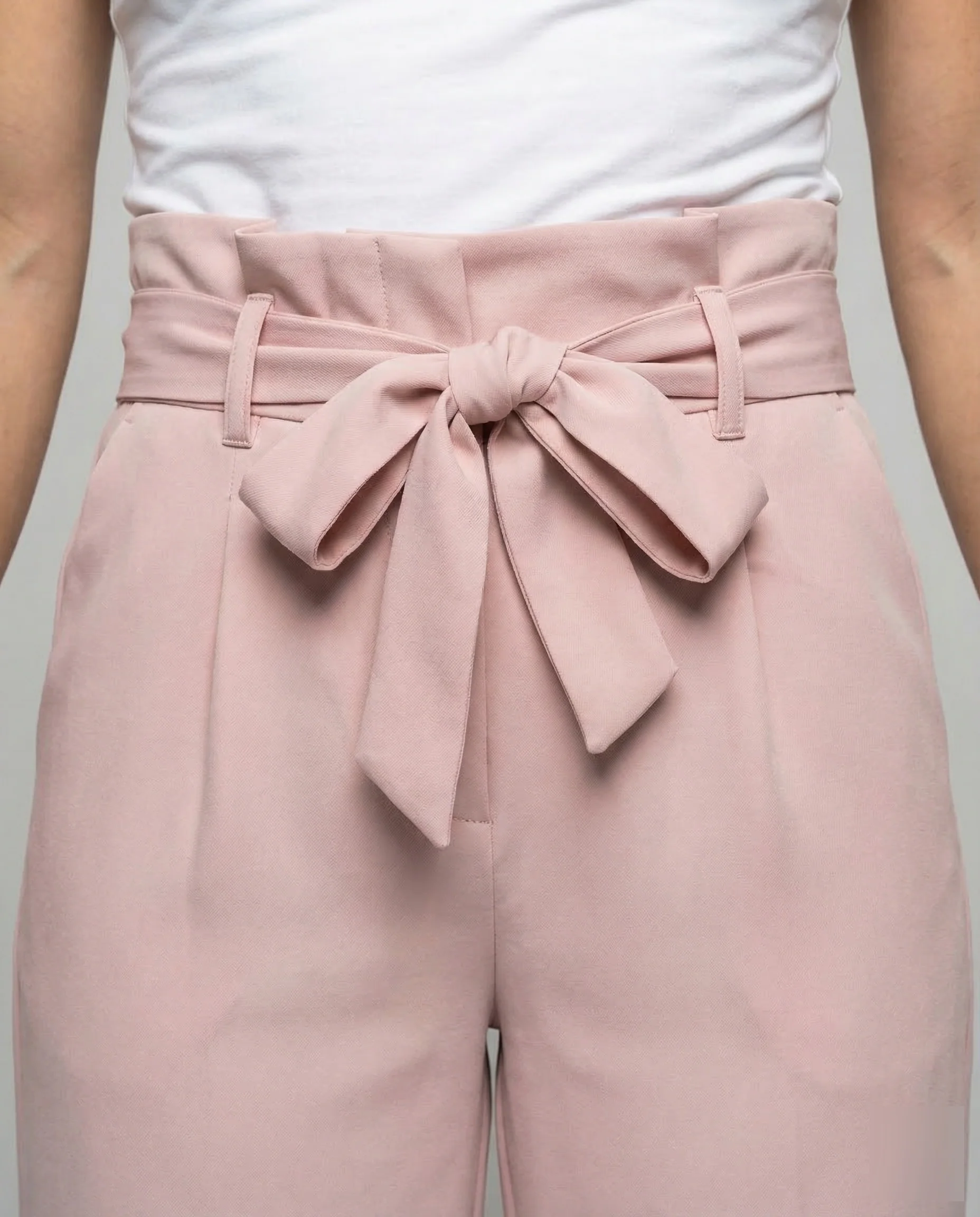 Damen Hose High Waist Bindegürtel - Image 3