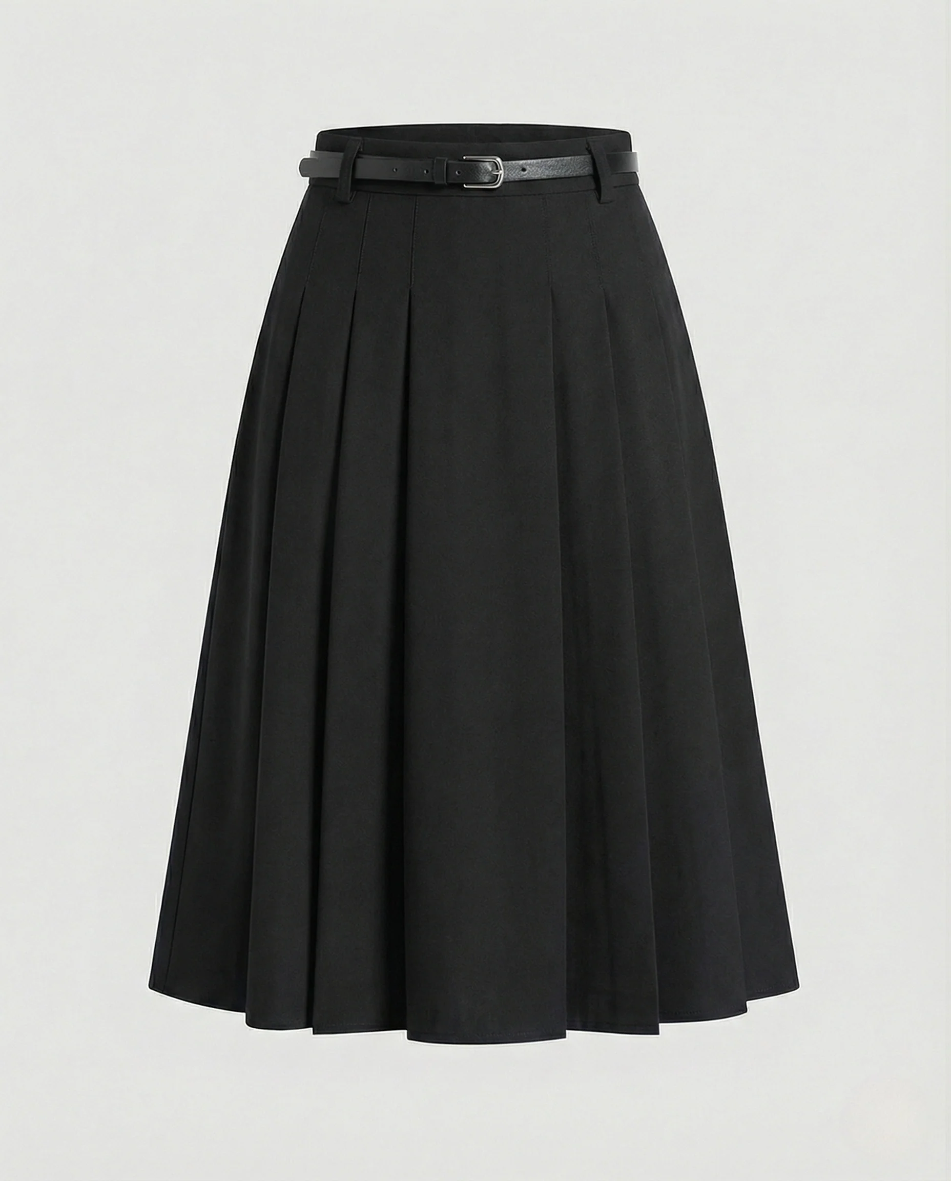 Midirock Damen Plissee A-Linie High Waist - Image 7