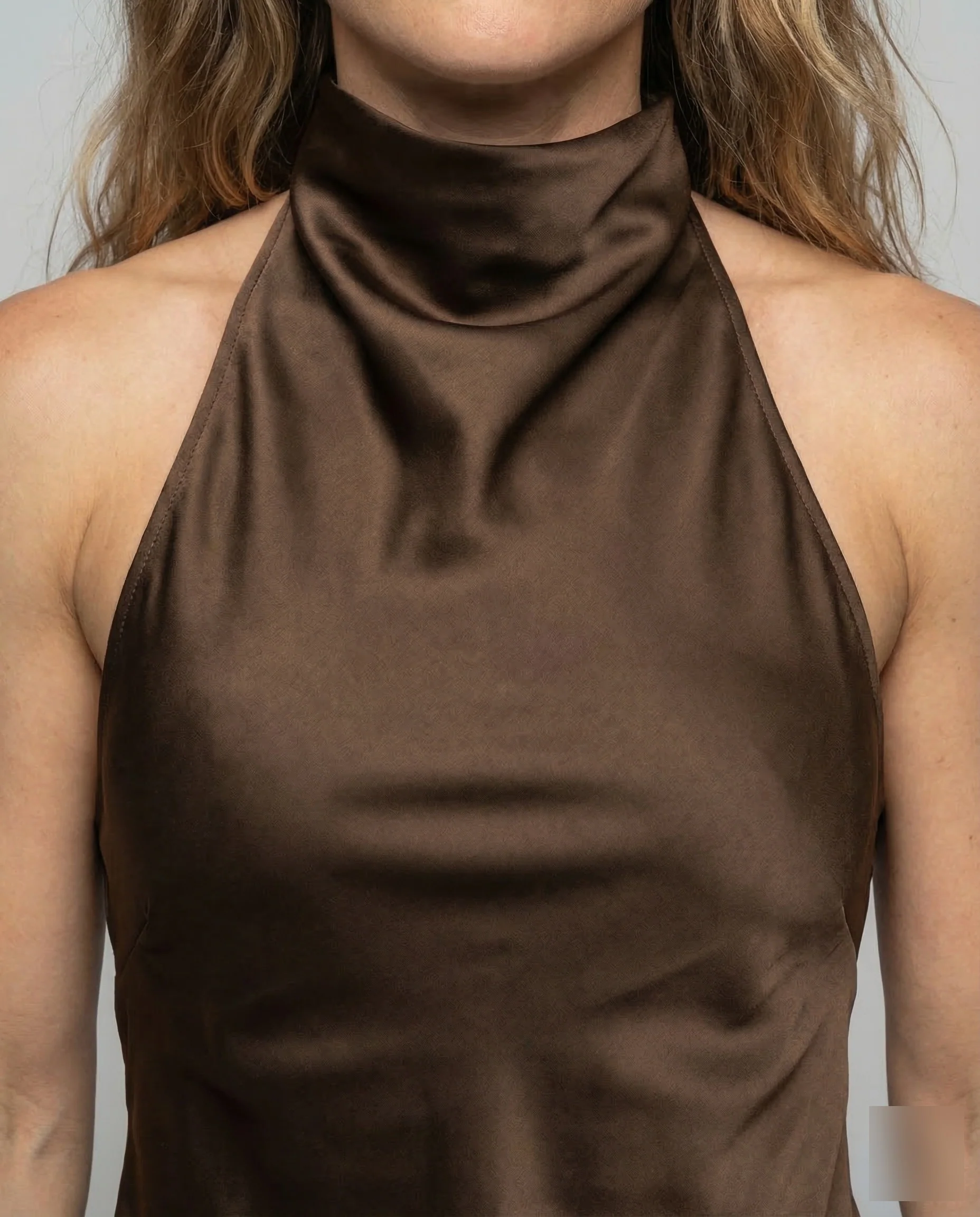 Damen Satin Crop Top Rückenfrei - Image 3
