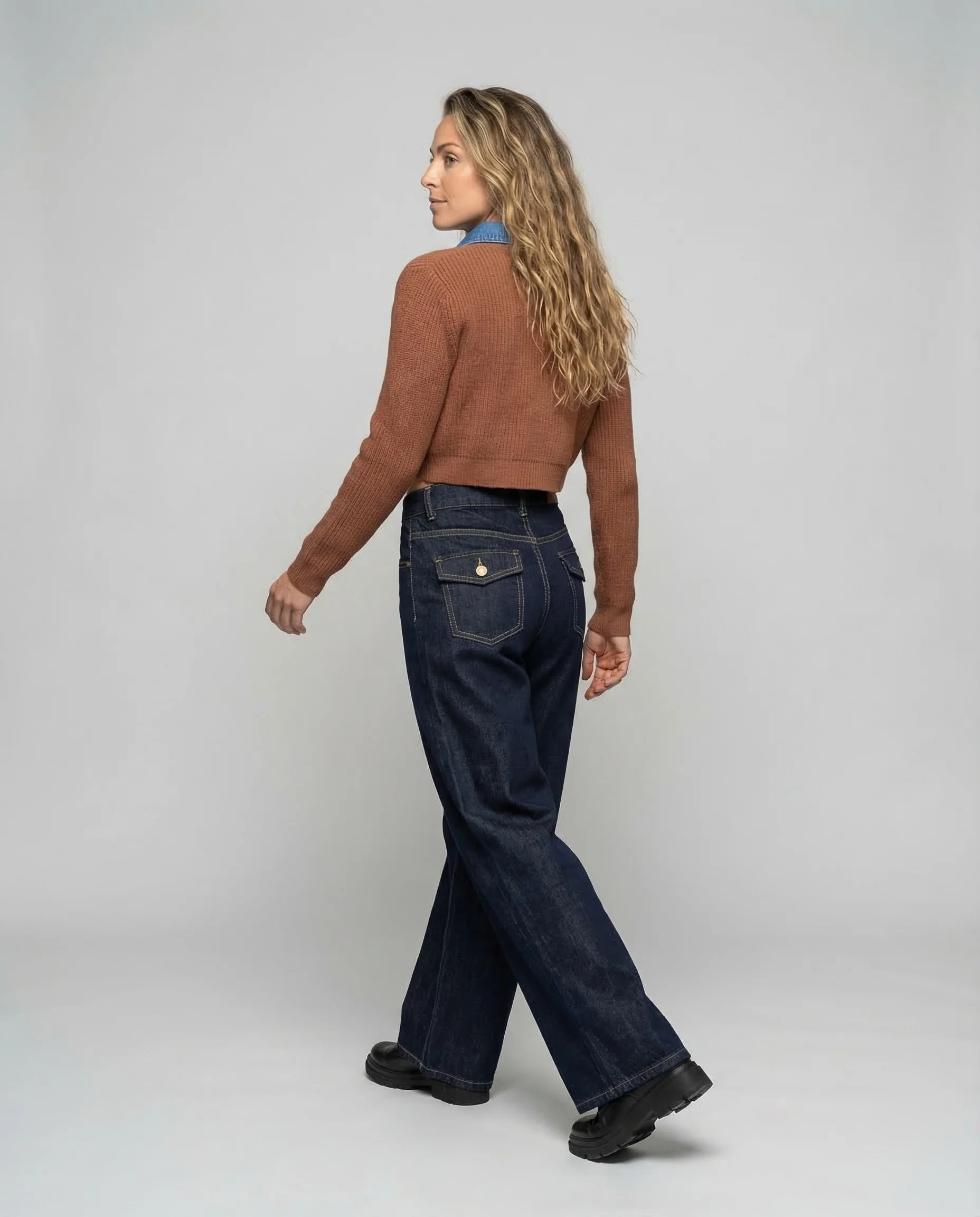 Damen Culotte Jeans High Waist - Image 4