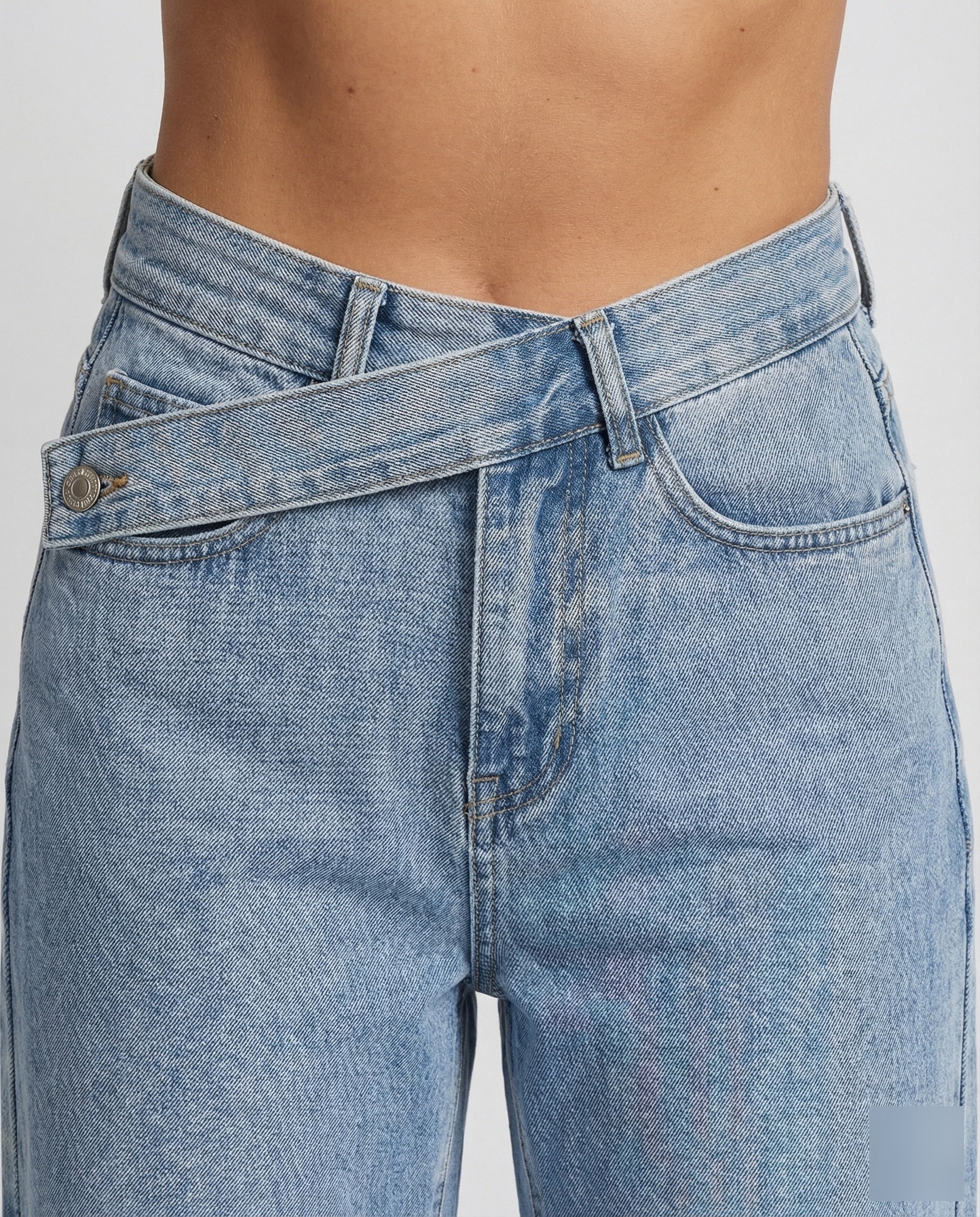 Damen Jeans High Waist Weites Bein - Image 3